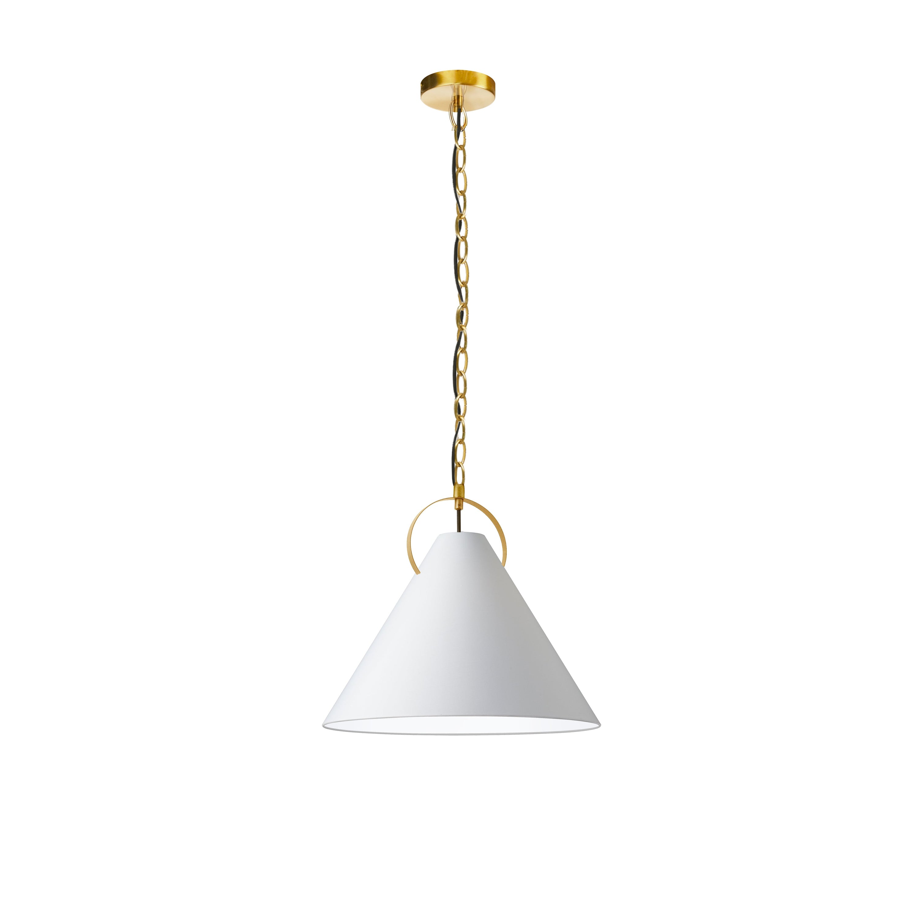 Dainolite Princeton - PCN-161P-AGB-790 - 1 Light Pendant, Aged Brass with White Shade - White