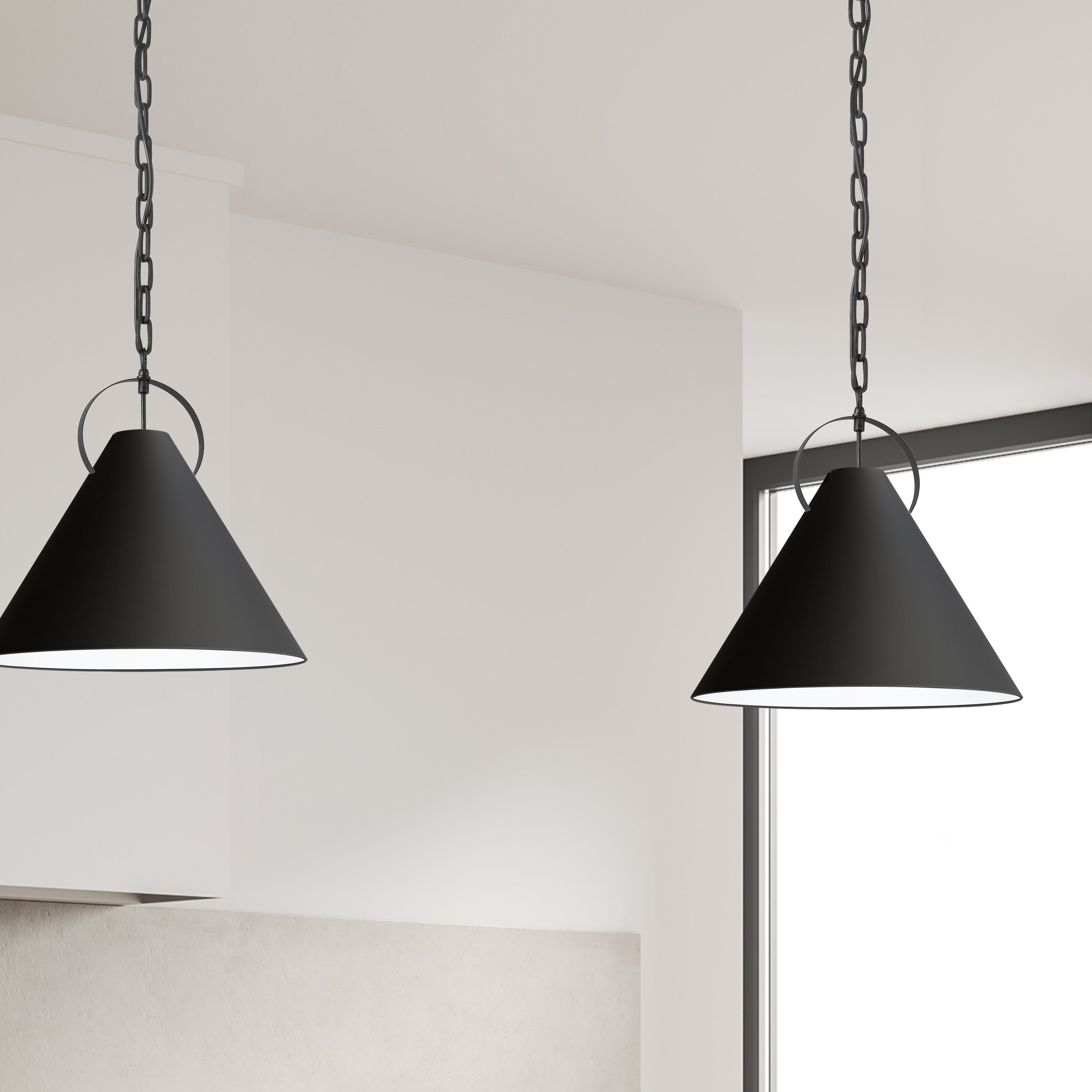 Dainolite Princeton - PCN-161P-MB-797 - 1 Light Pendant, Matte Black with Black Shade - Black