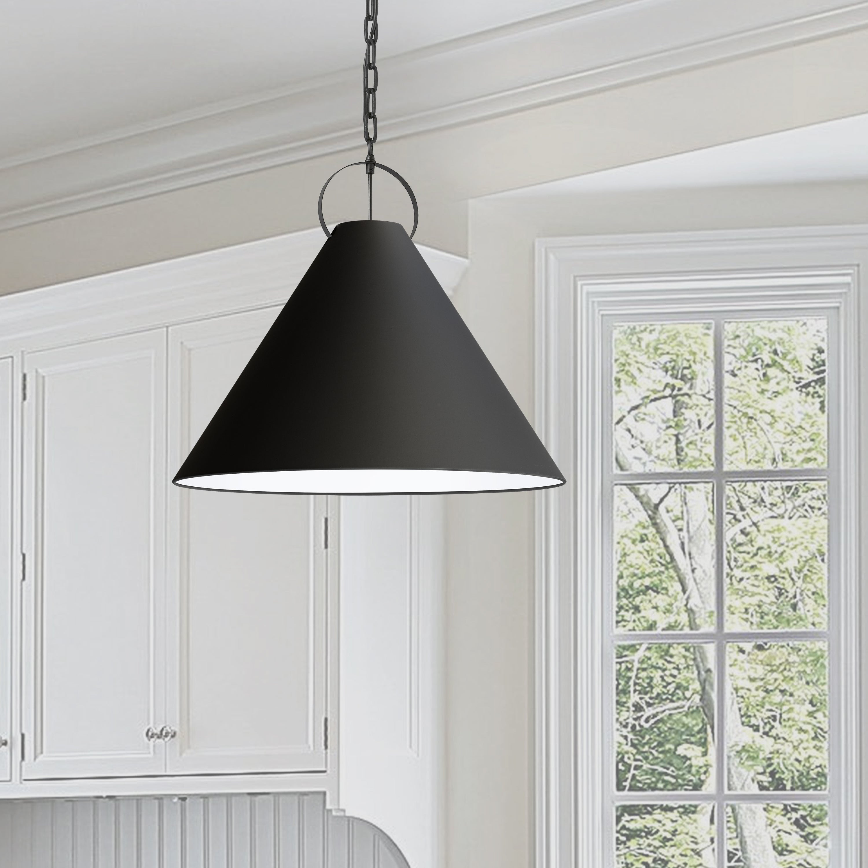 Dainolite Princeton - PCN-241P-MB-797 - 1 Light Pendant, Matte Black with Black Shade - Black