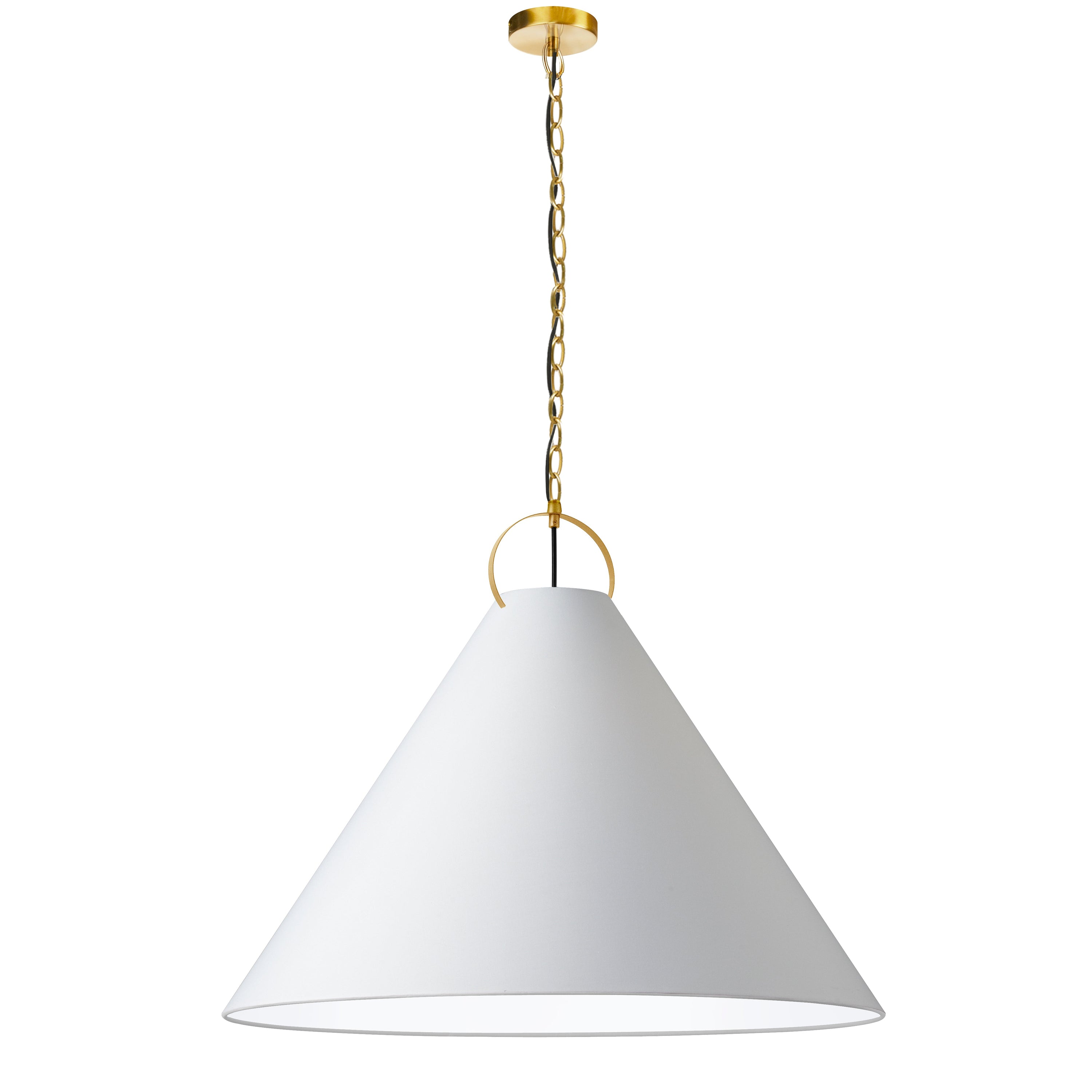 Dainolite Princeton - PCN-321P-AGB-790 - 1 Light Pendant, Aged Brass with White Shade - White