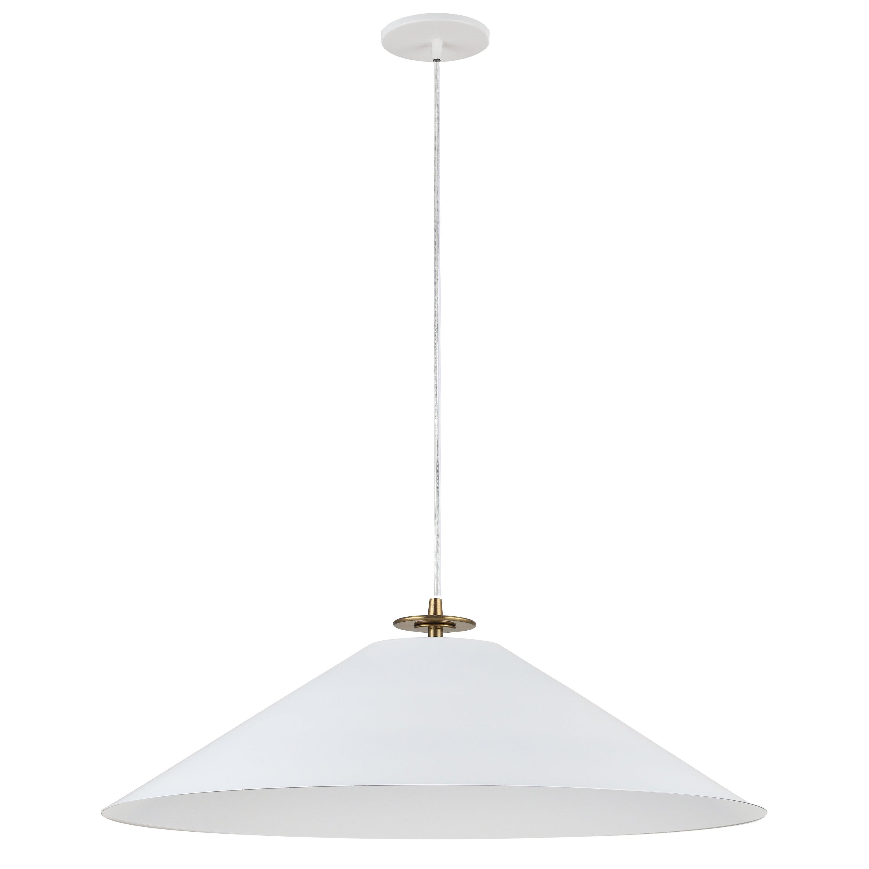 Dainolite Prudence - PDC-241P-AGB-MW - 1 Light Pendant, Aged Brass and Matte White - White