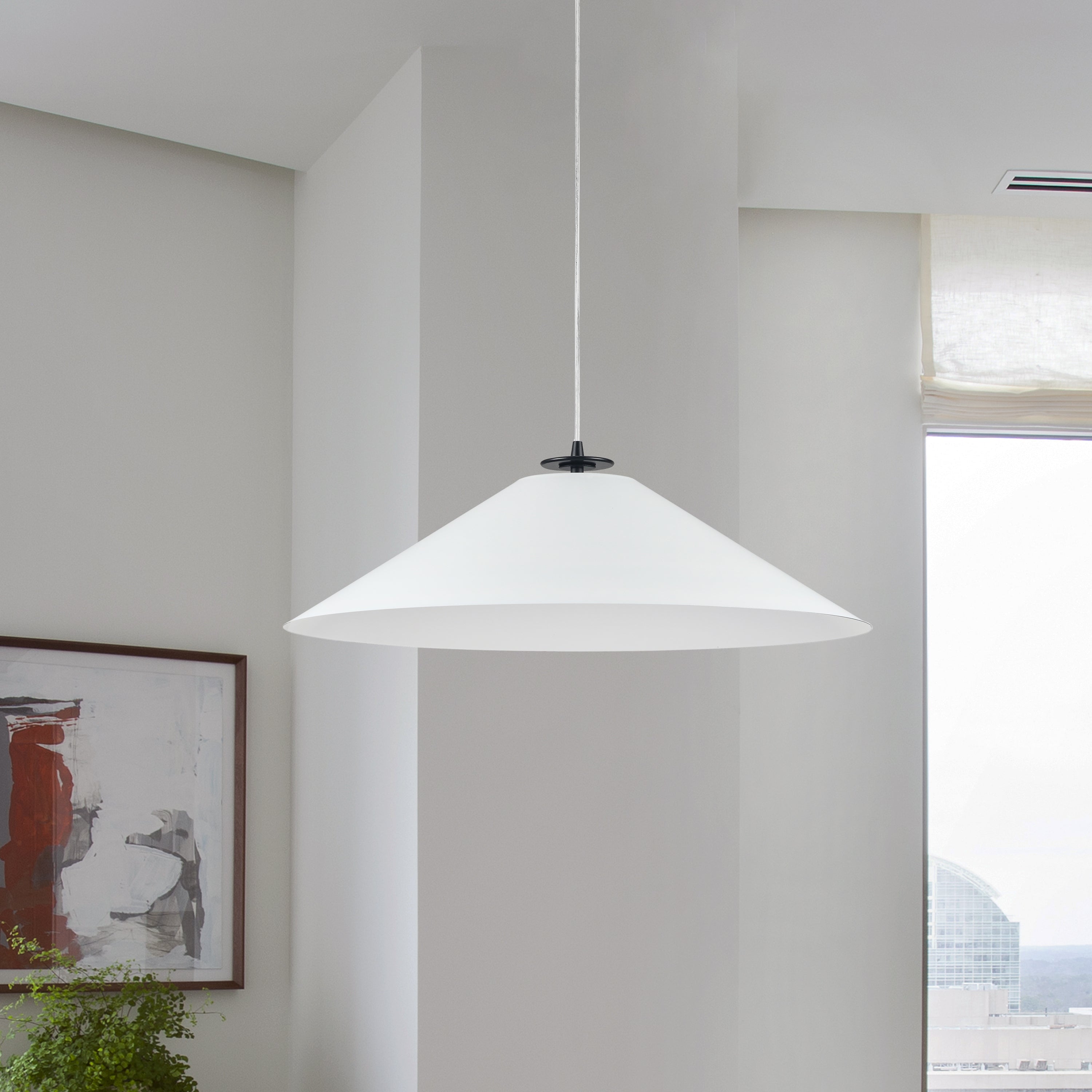 Dainolite Prudence - PDC-241P-MB-MW - 1 Light Pendant, Matte Black and Matte White - White