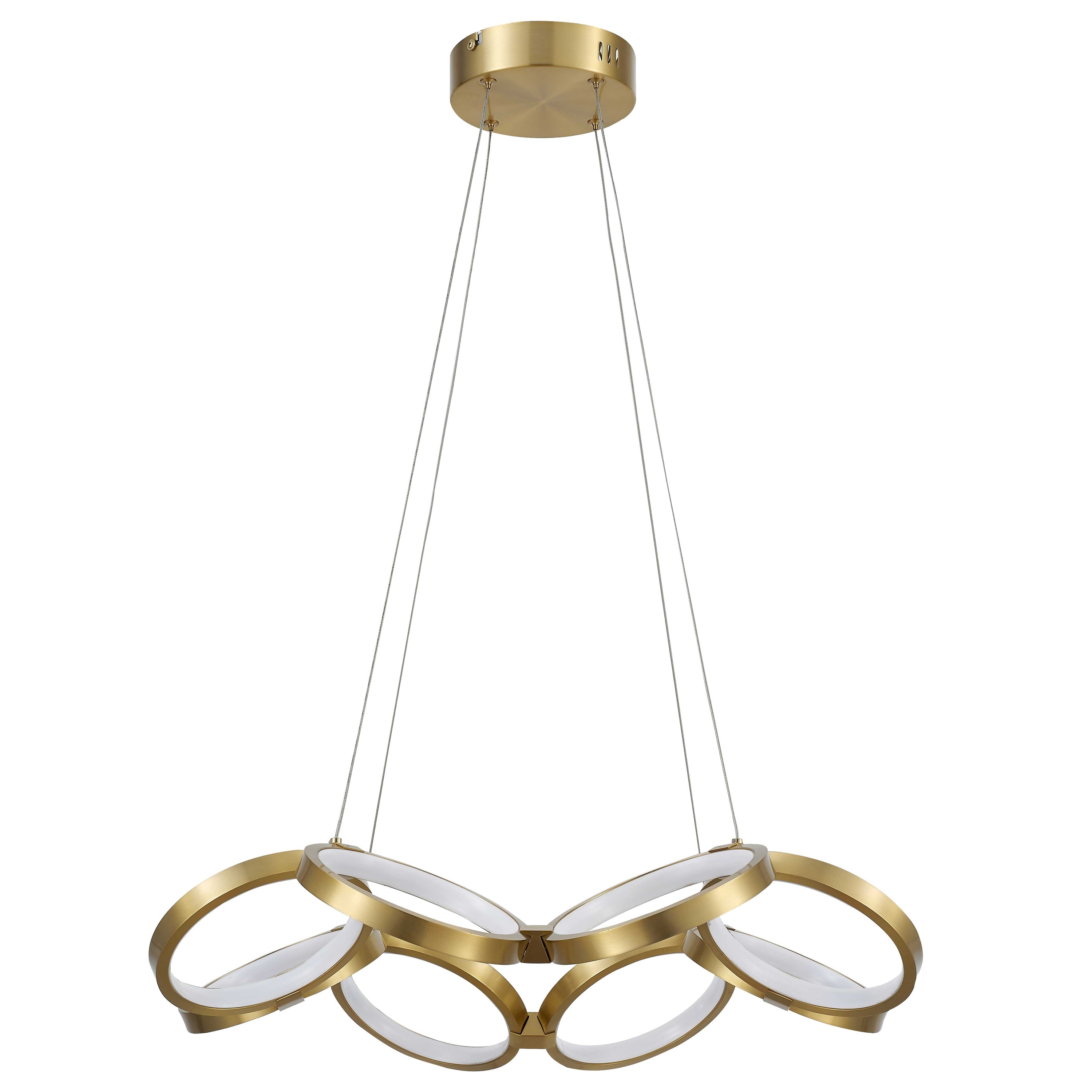 Dainolite Philo - PHO-2564LEDC-AGB - 64W Chandelier Fixture, Aged Brass w/ White Silicone Diffuser - Aged Brass