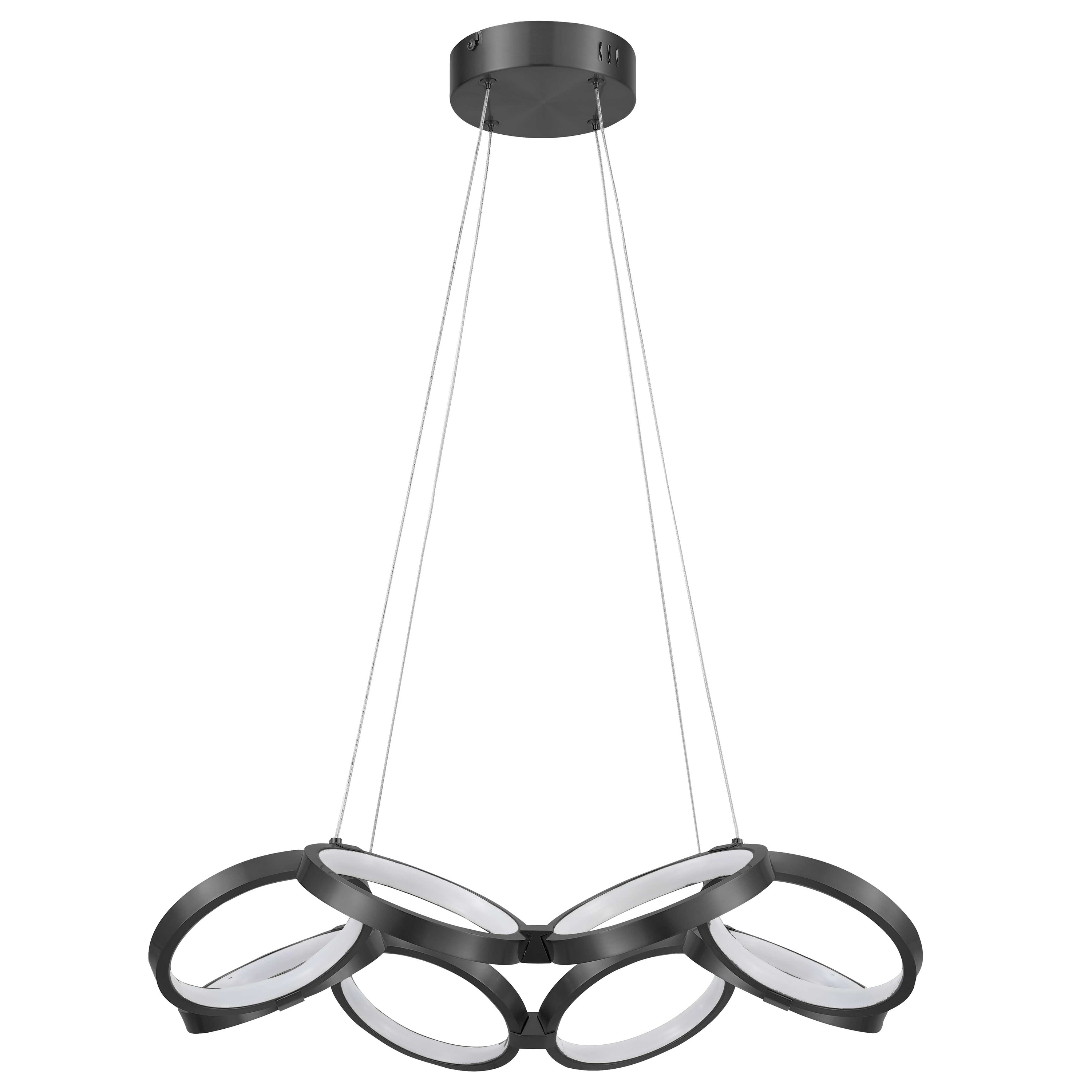 Dainolite Philo - PHO-2564LEDC-MB - 64W Chandelier Fixture, Matte Black w/ White Silicone Diffuser - Matte Black