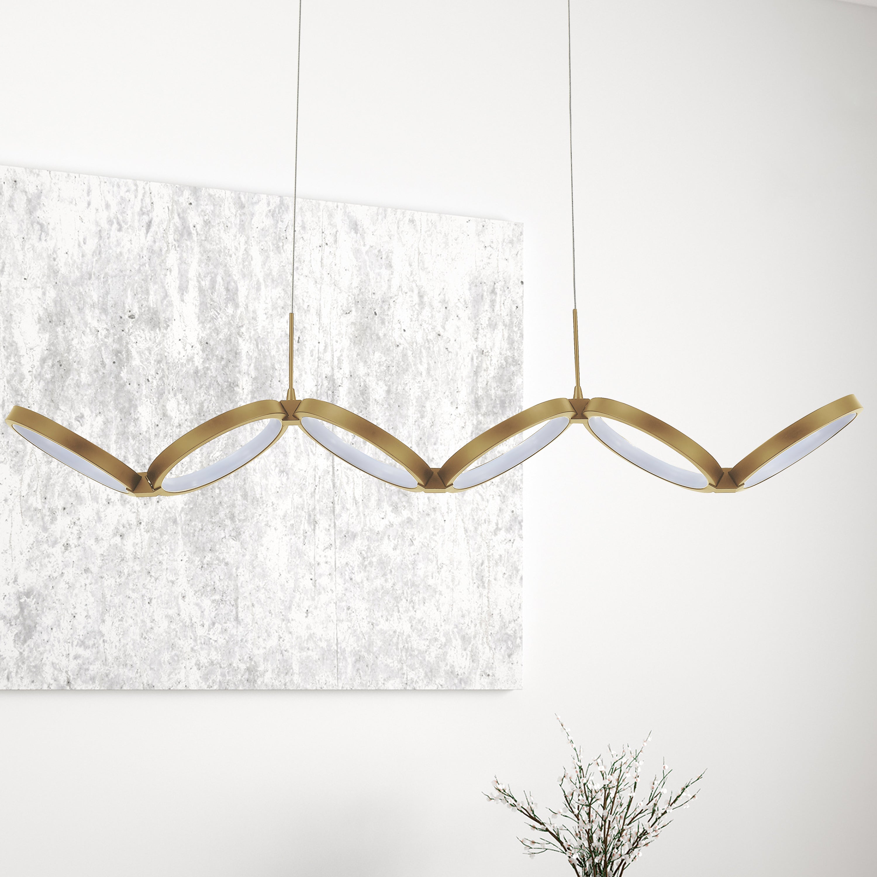 Dainolite Philo - PHO-4050LEDHP-AGB - 50W Horizontal Pendant, Aged Brass w/ White Silicone Diffuser - Aged Brass