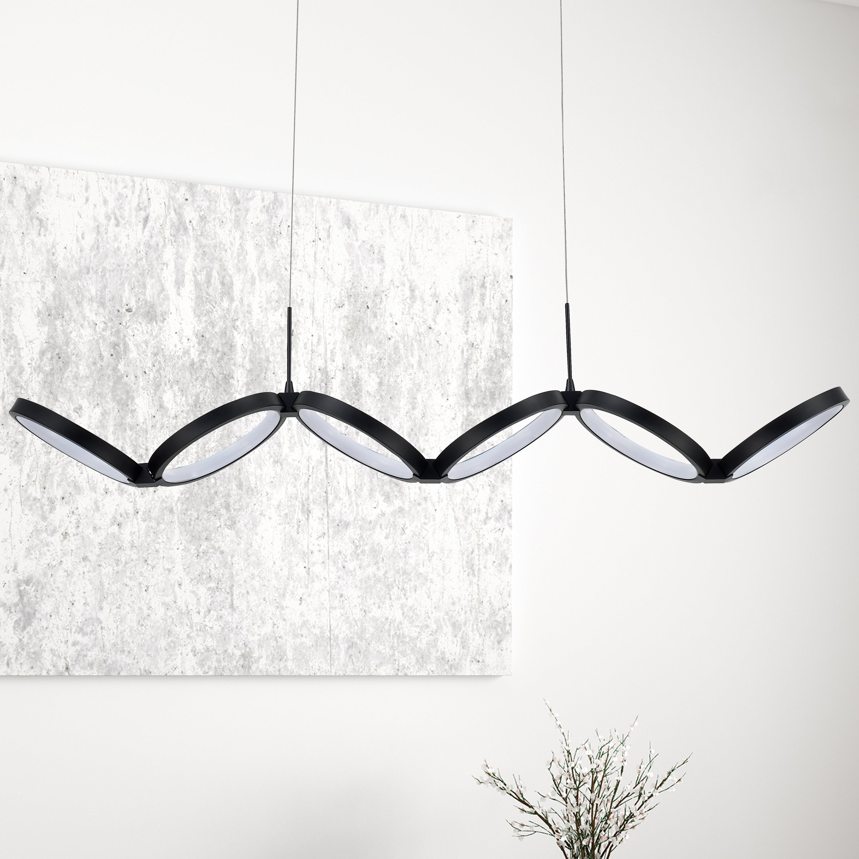 Dainolite Philo - PHO-4050LEDHP-MB - 50W Horizontal Pendant, Matte Black w/ White Silicone Diffuser - Matte Black