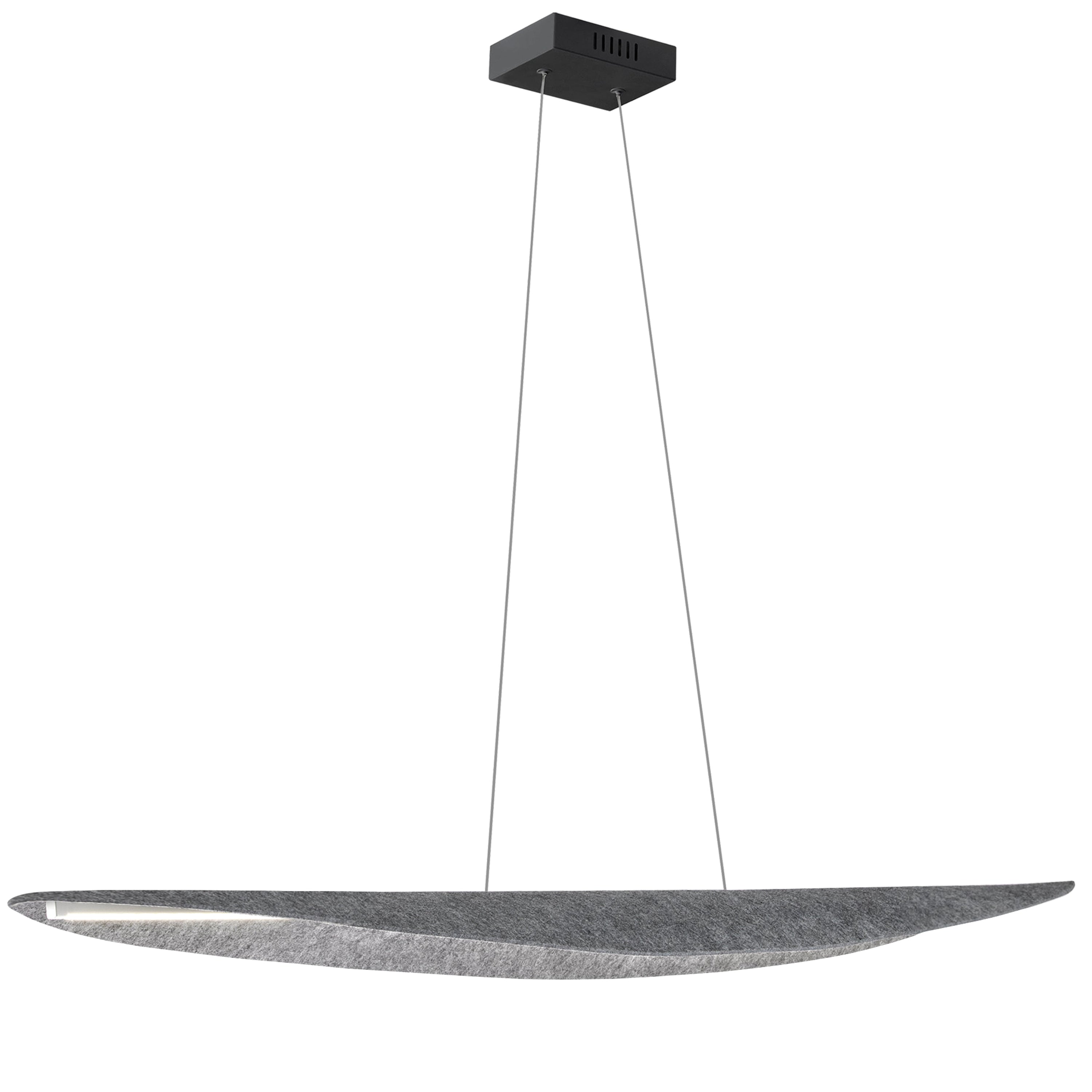 Dainolite Pinkerton - PKN-4930HP-MB-500 - 30W Horizontal Pendant, Matte Black with Grey Felt Shade - Grey