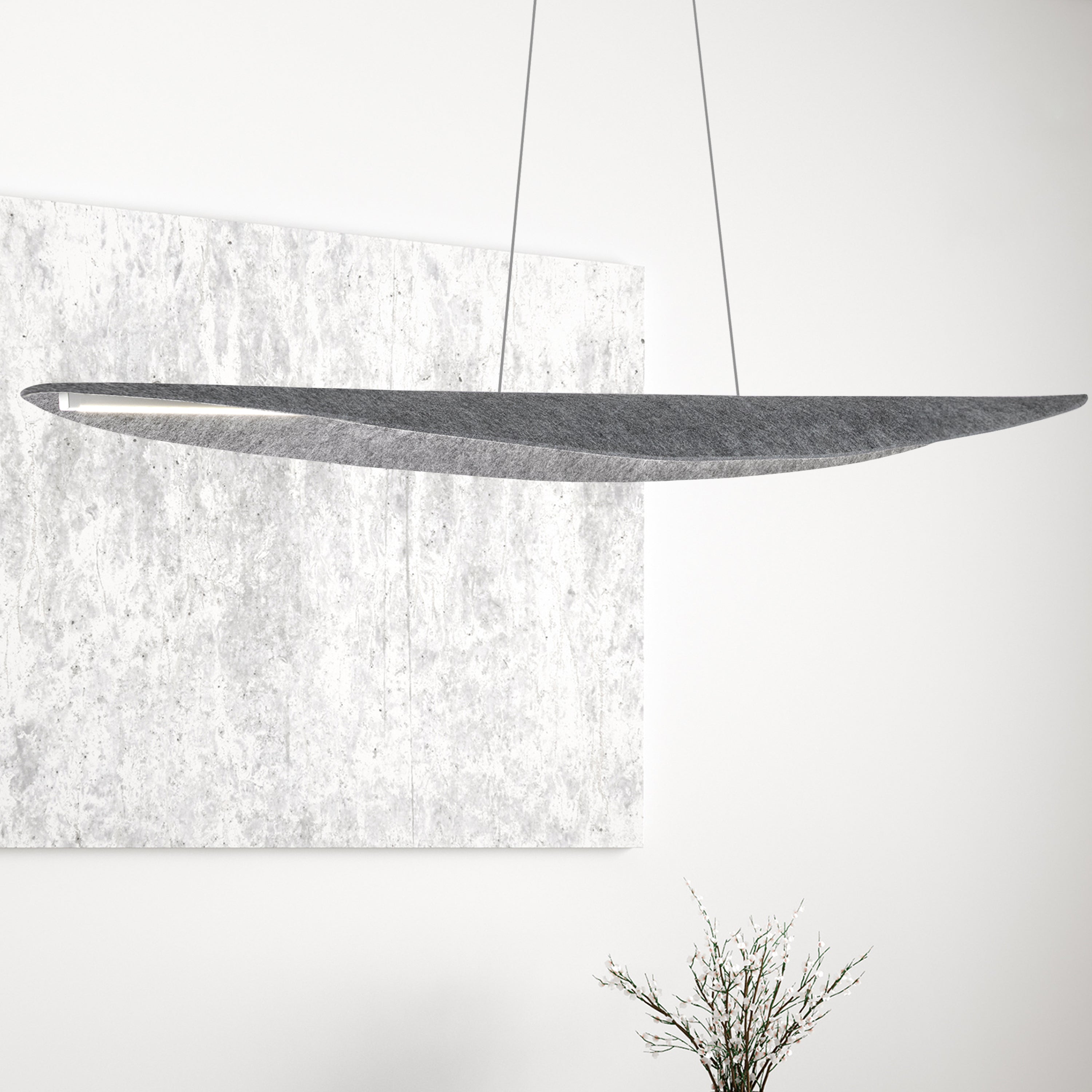 Dainolite Pinkerton - PKN-4930HP-MB-500 - 30W Horizontal Pendant, Matte Black with Grey Felt Shade - Grey