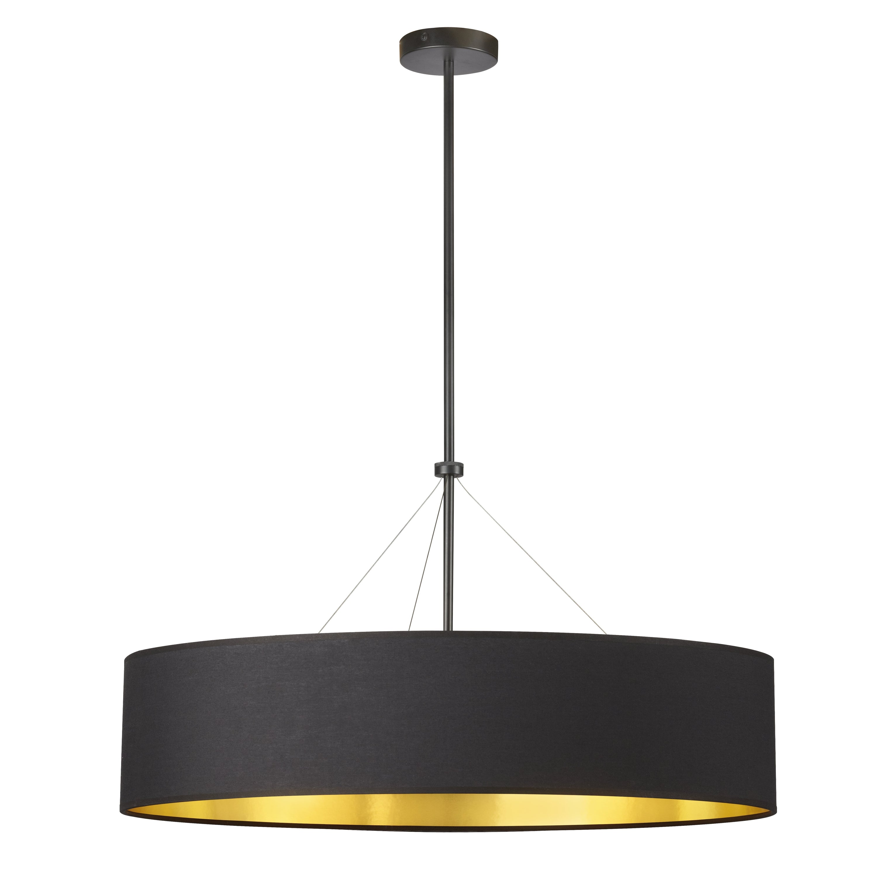 Dainolite Pallavi - PLV-304C-MB-698 - 4 Light Chandelier Fixture, Aged Brass with Black / Gold Shade - Black