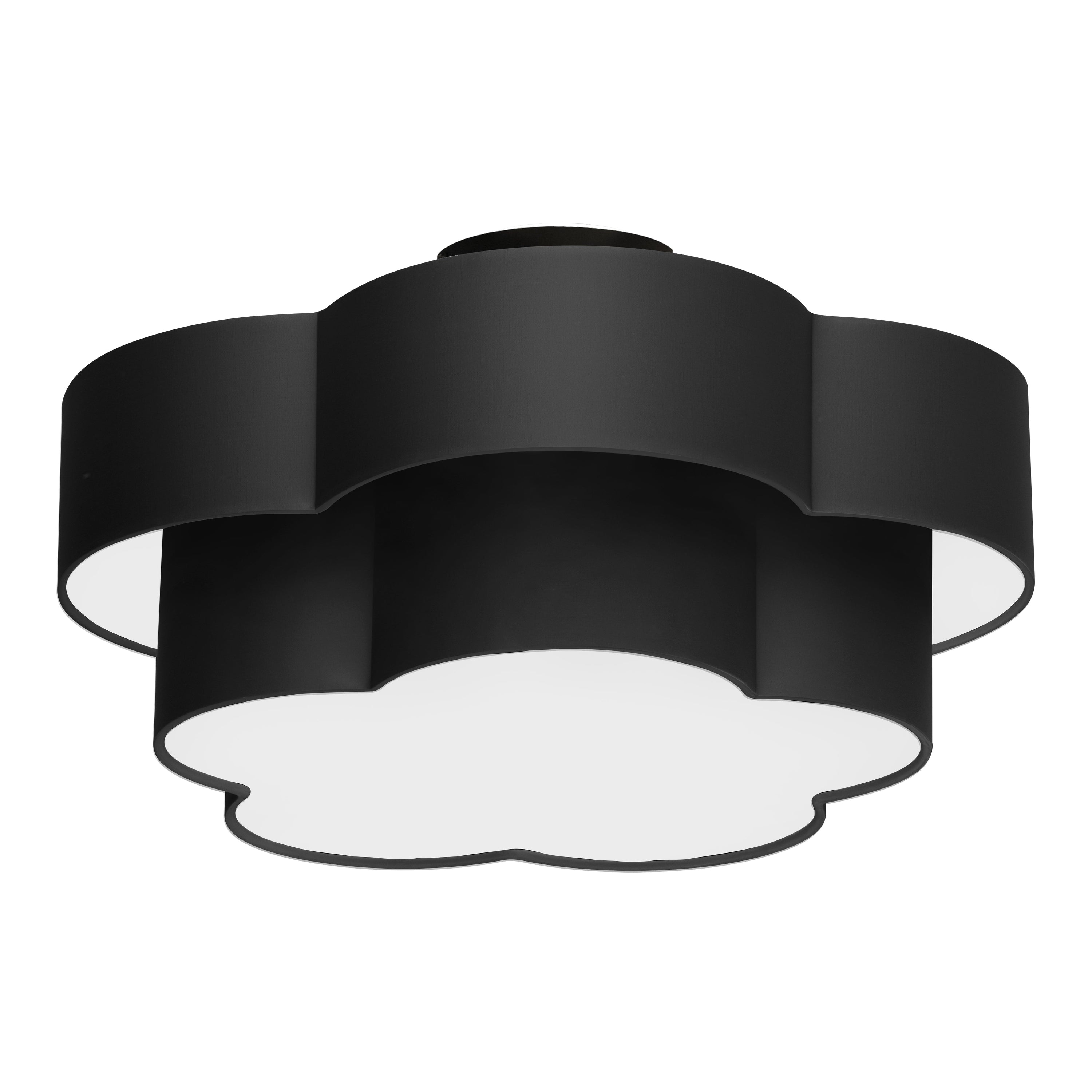 Dainolite Phlox - PLX-203FH-MB-BK - 3 Light Flush Mount, Matte Black with Black Shade - Black