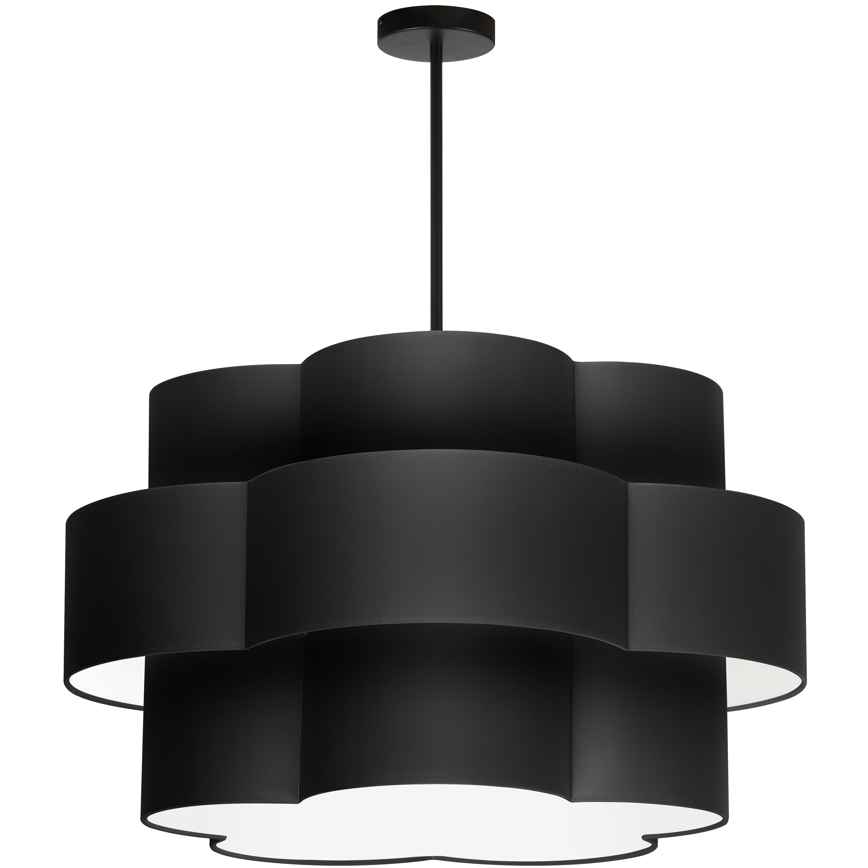 Dainolite Phlox - PLX-284C-MB-BK - 4 Light Chandelier Fixture, Matte Black with Black Shade - Black