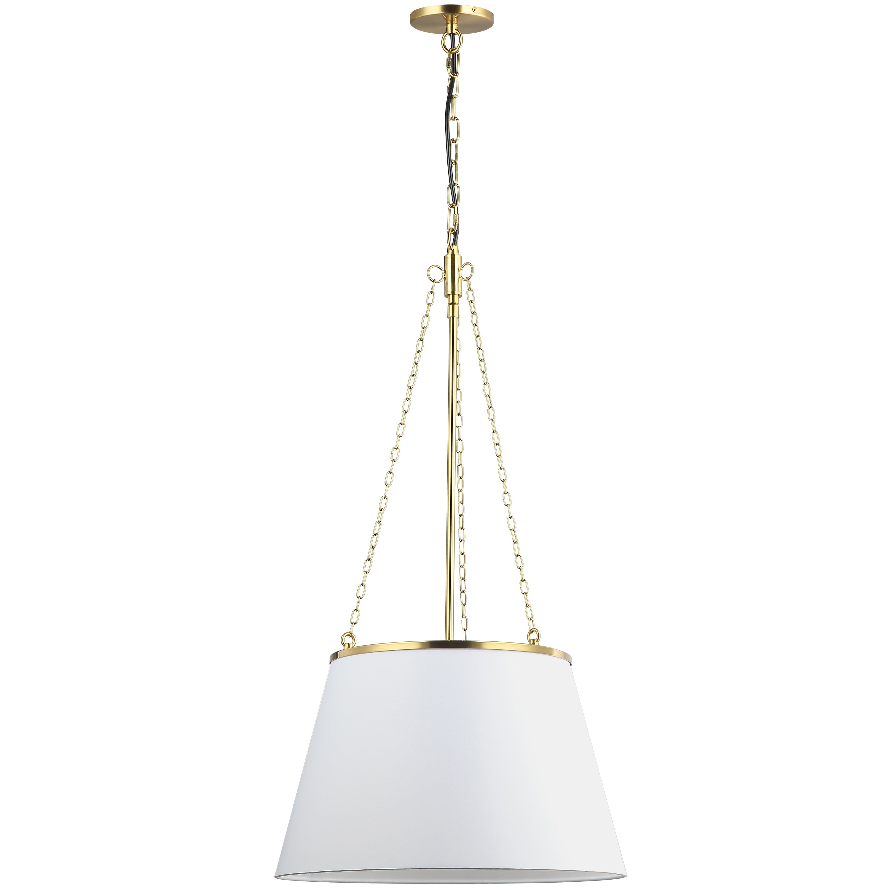 Dainolite Plymouth - PLY-181P-AGB-WH - 1 Light Pendant, Aged Brass w/ White Shade - White