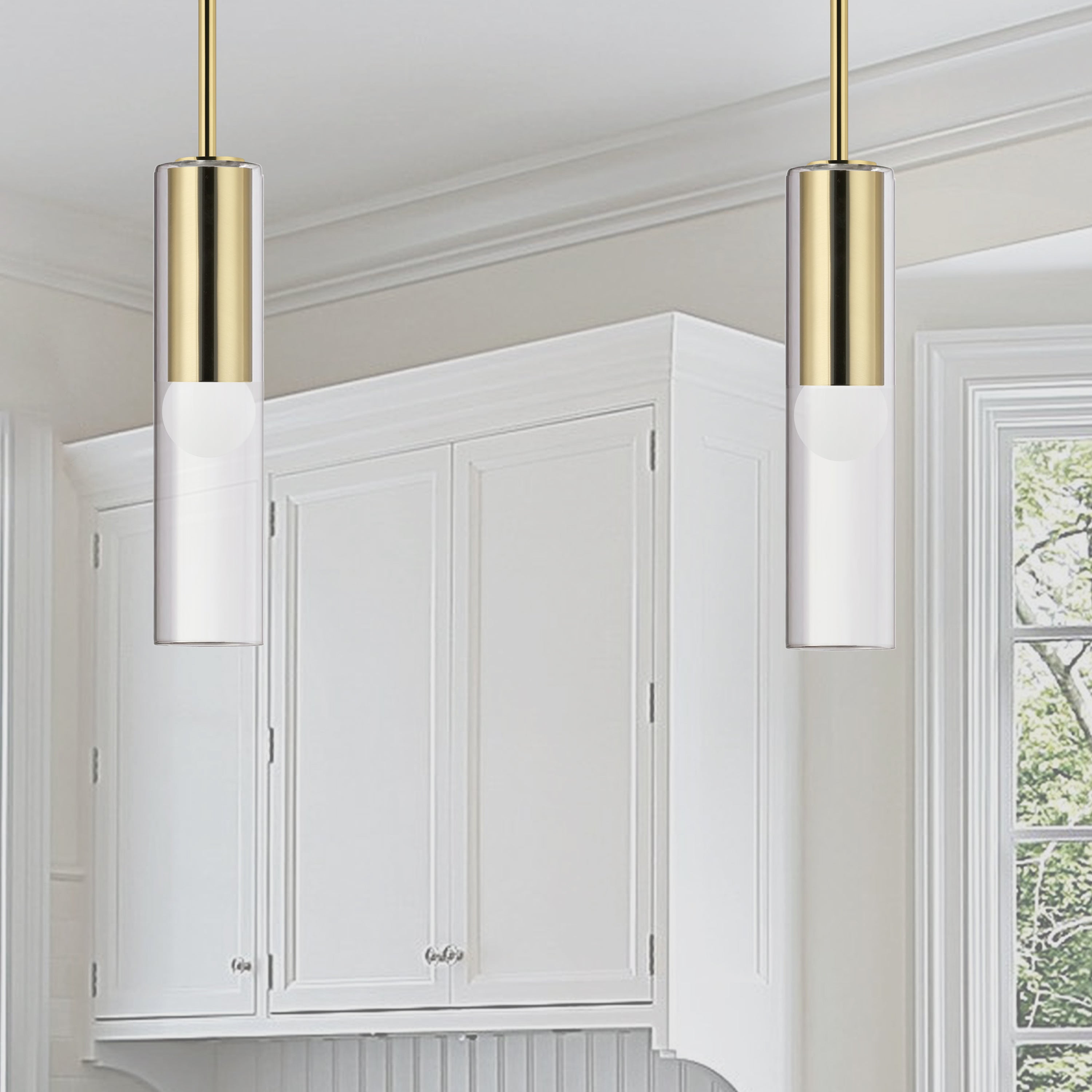 Dainolite Palmer - PMR-171P-AGB - 1 Light Pendant, Aged Brass with Clear Glass - Aged Brass