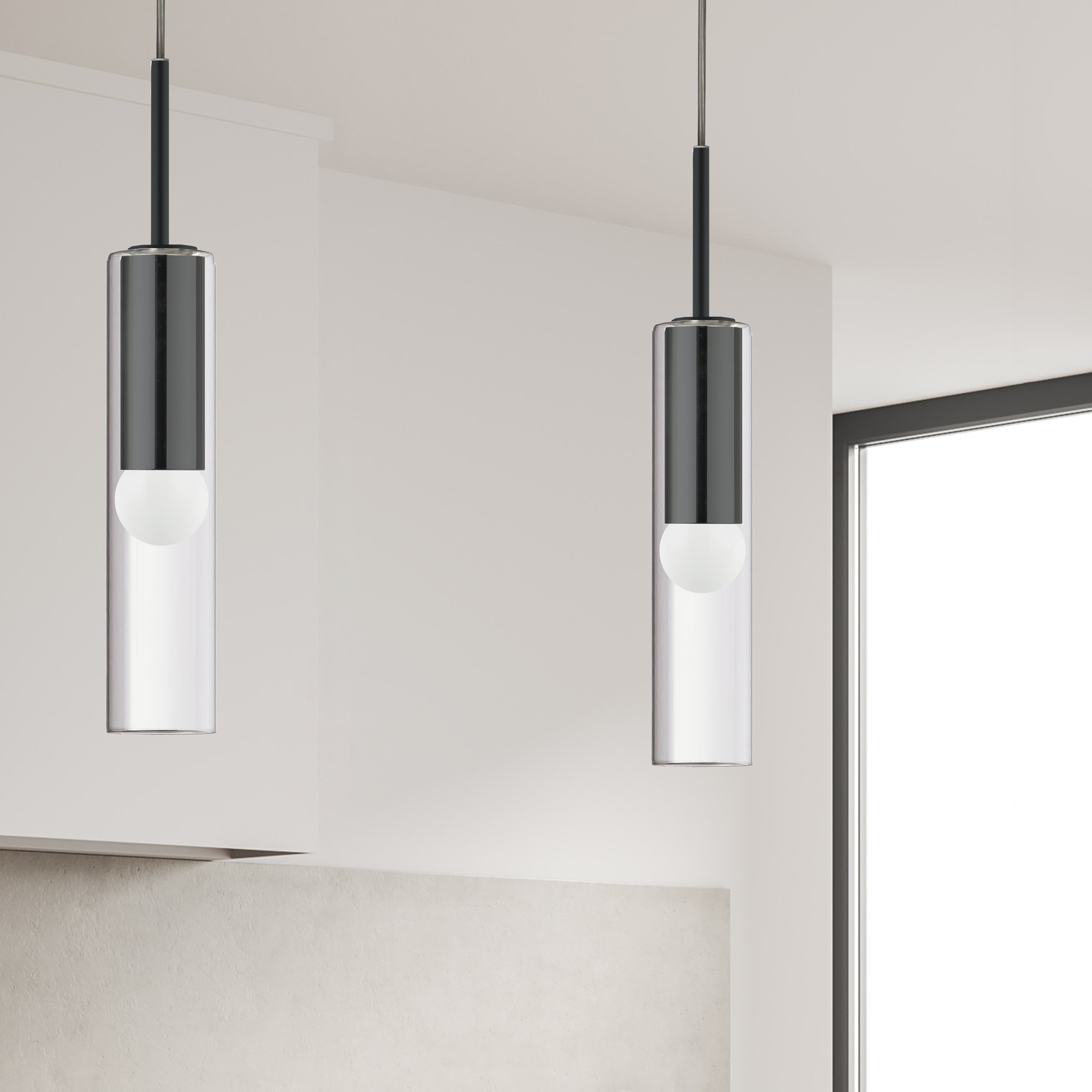 Dainolite Palmer - PMR-171P-MB - 1 Light Pendant, Matte Black with Clear Glass - Black