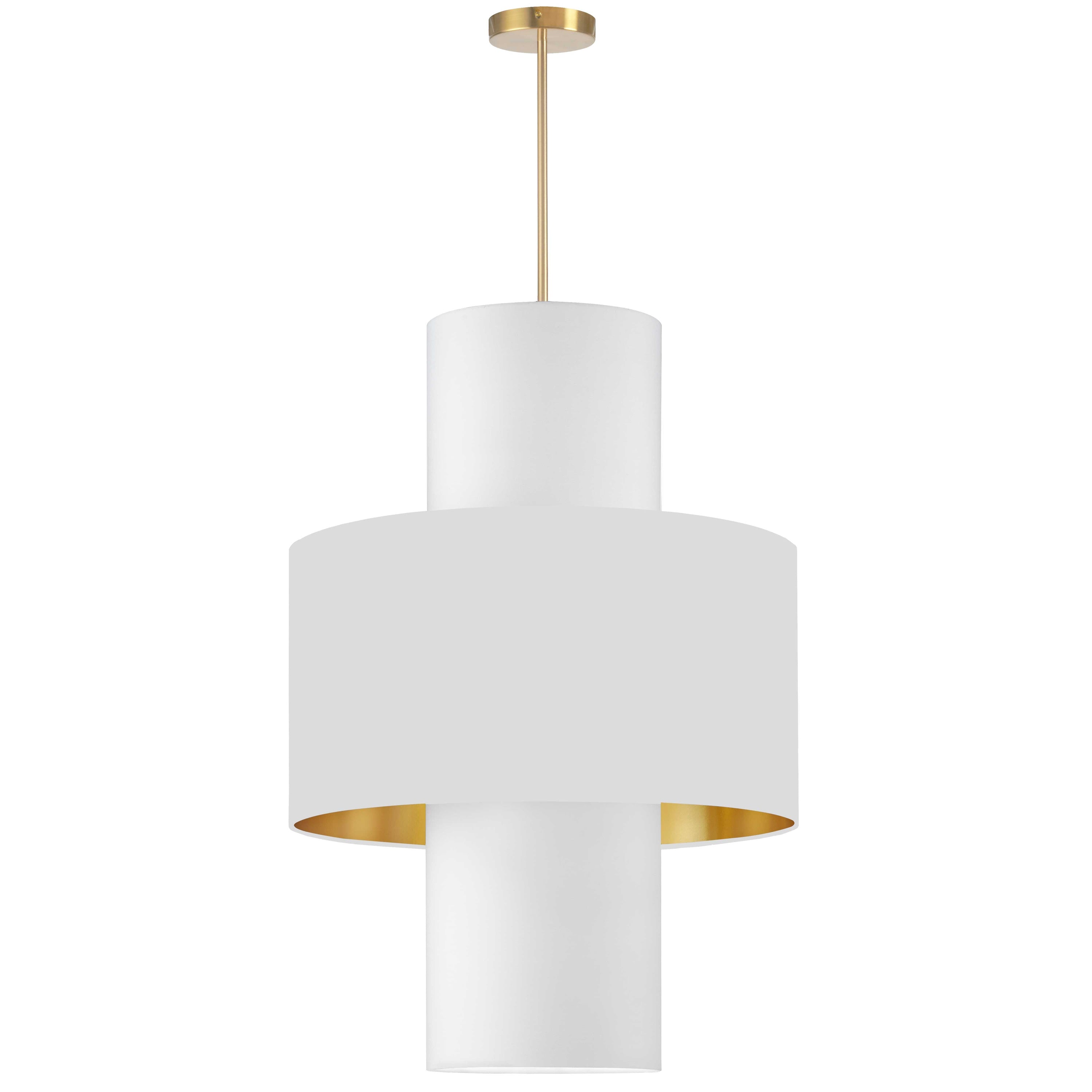 Dainolite Patrona - POA-224P-AGB-692-790 - 4 Light Incan Pendant, Aged Brass w/ White/Gold & White Shades - White