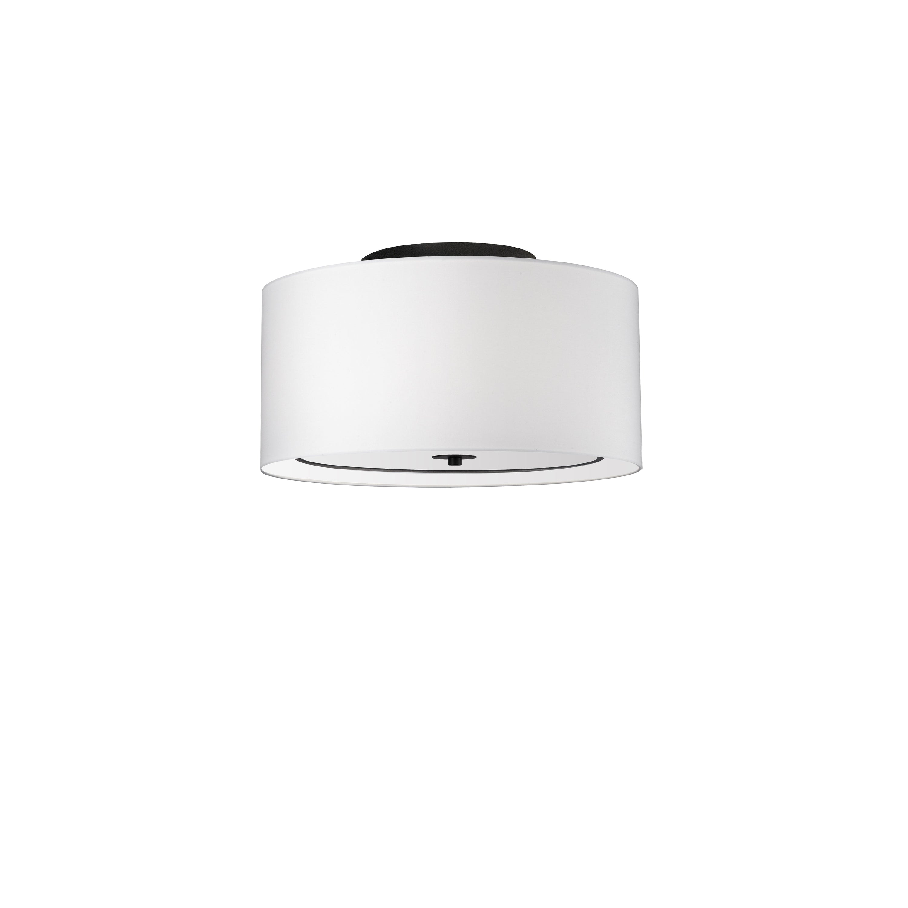 Dainolite Porscha - POR-163FH-MB-WH - 3 Light Flush Mount, Matte Black with White Shade - White