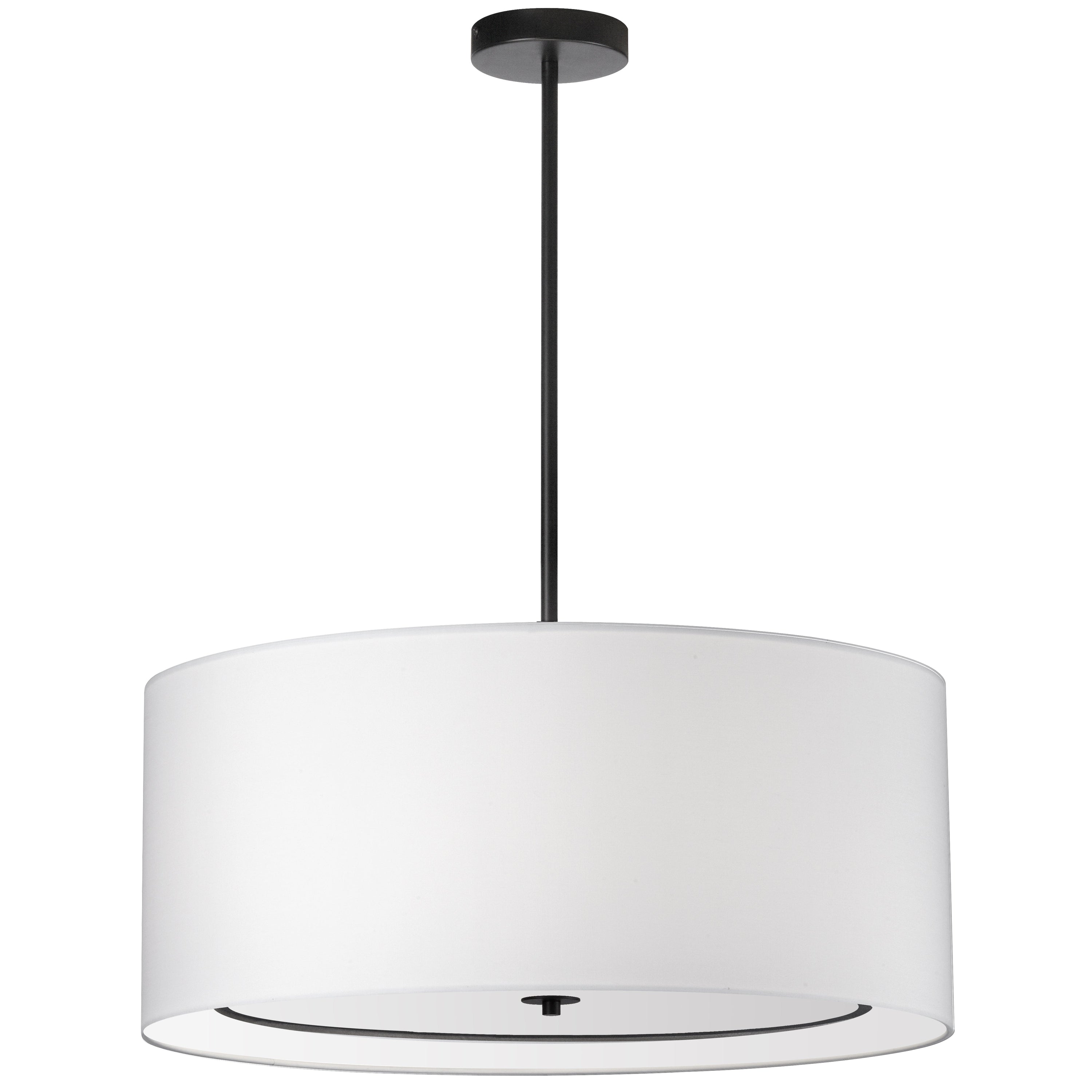 Dainolite Porscha - POR-304P-MB-WH - 4 Light Pendant, Matte Black with White Shade - White