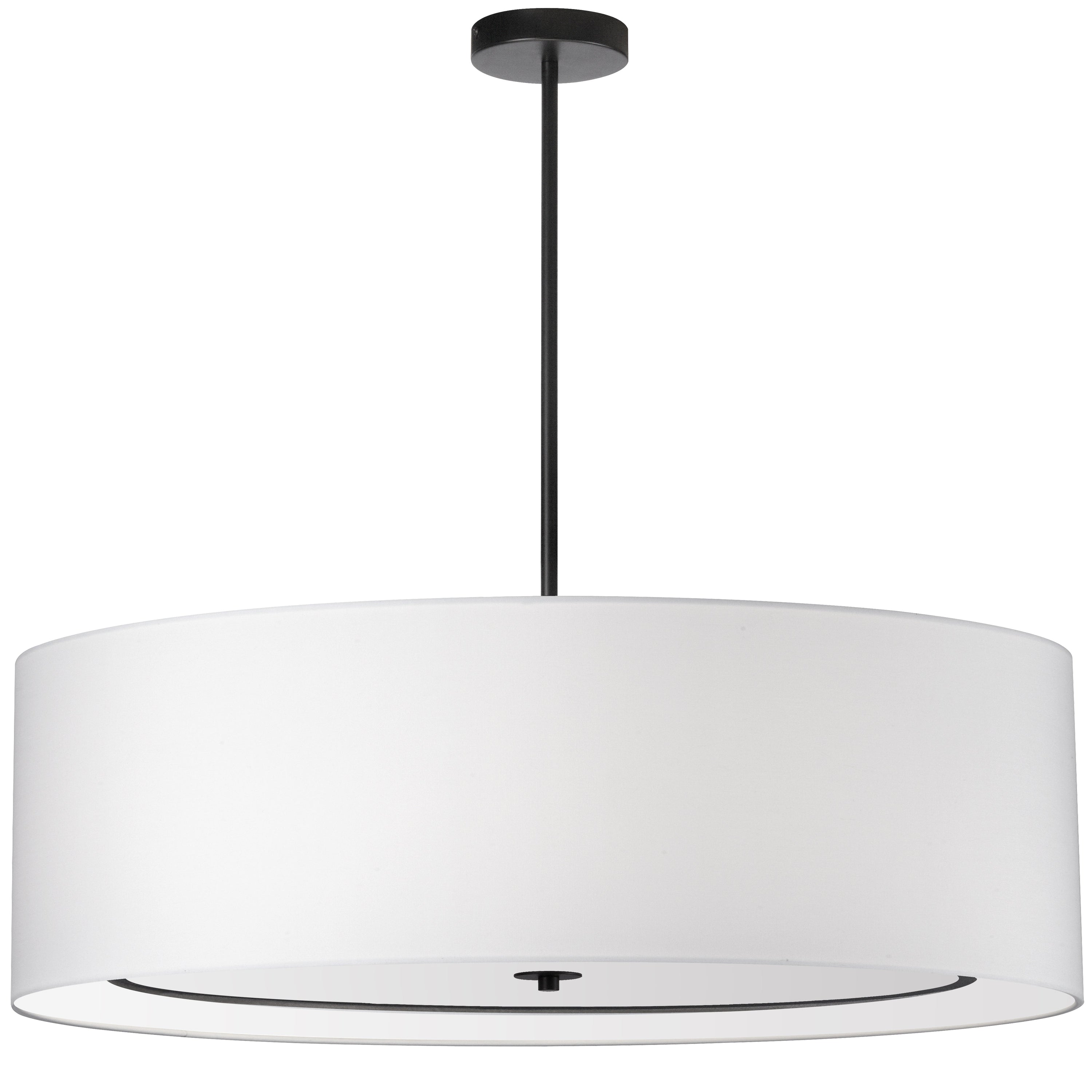 Dainolite Porscha - POR-406P-MB-WH - 4 Light Pendant, Matte Black with White Shade - White