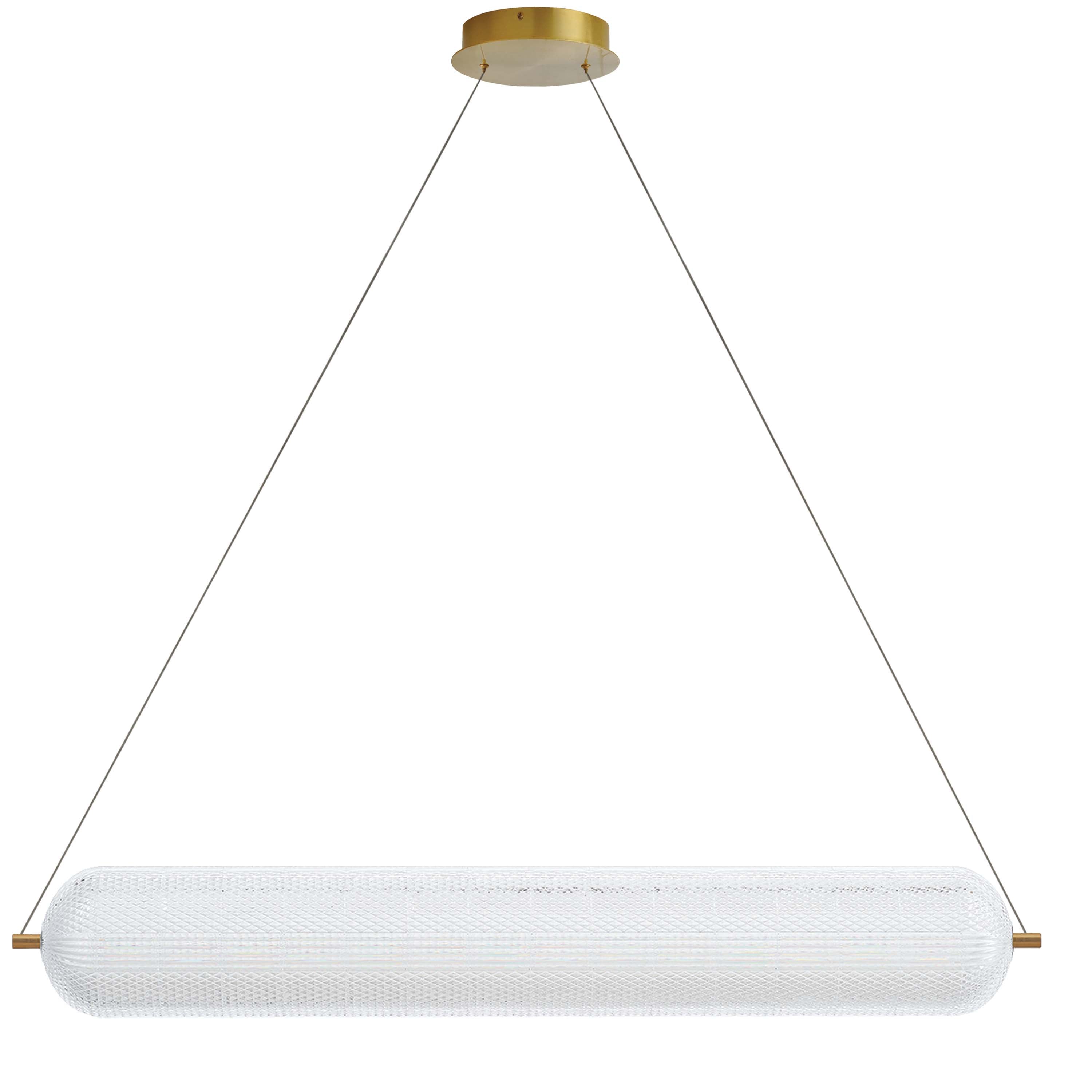 Dainolite PRI-4236LEDHP-AGB 36W Horizontal Pendant Aged Brass with Clear Acrylic Diffuser