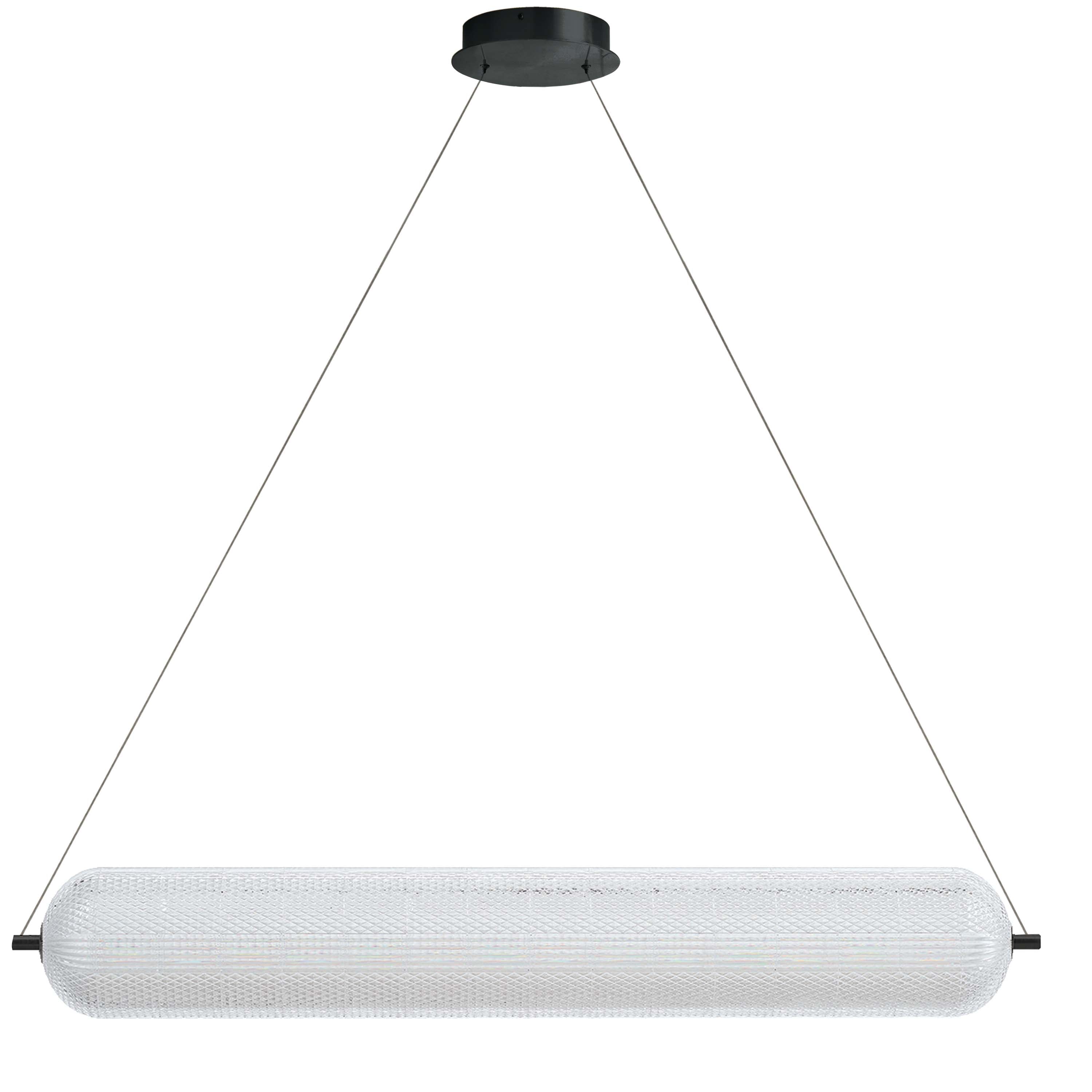 Dainolite PRI-4236LEDHP-MB 36W Horizontal Pendant Matte Black with Clear Acrylic Diffuser