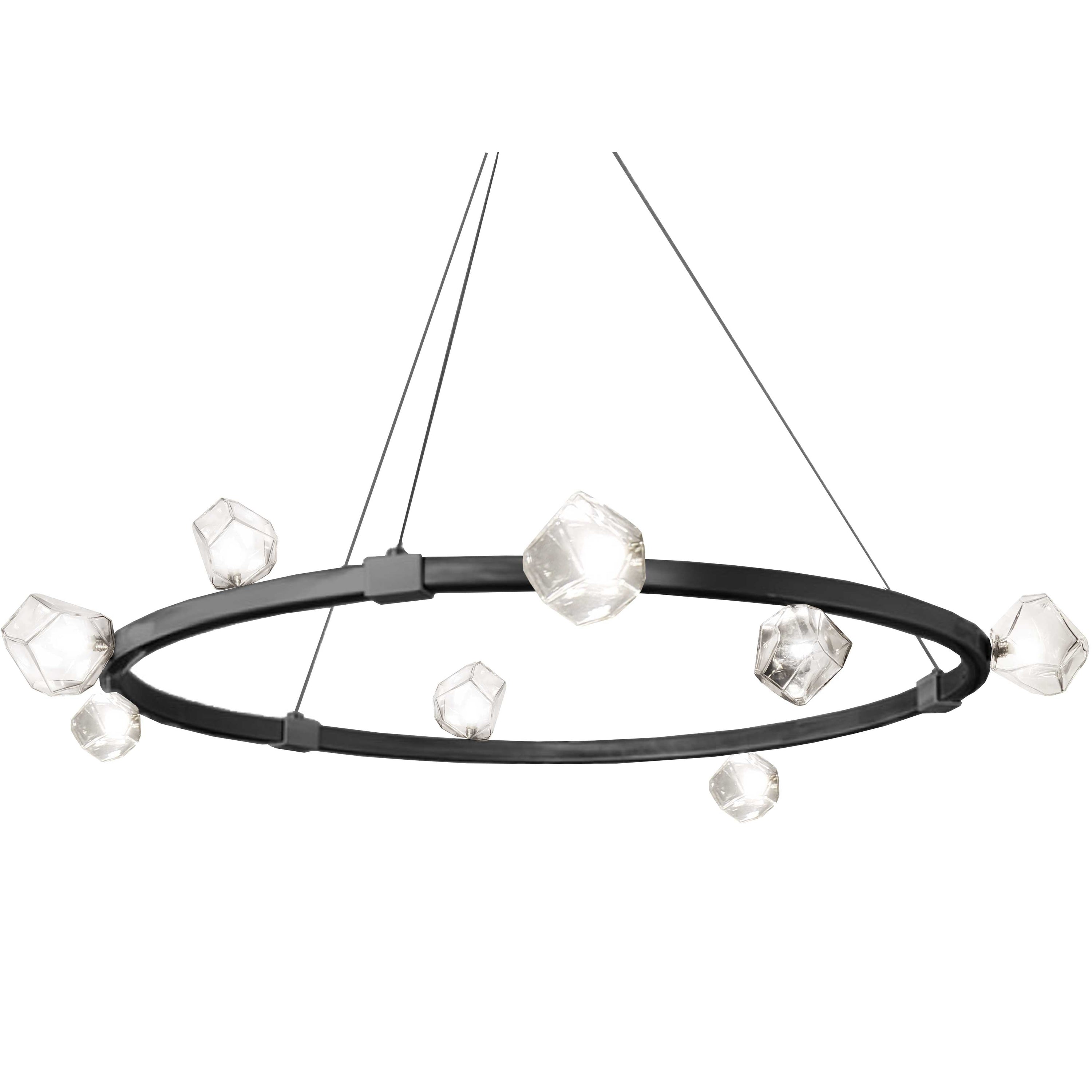 Dainolite Pearlene - PRN-4212C-MB - 12 Light Chandelier Fixture, Matte Black w/ Clear Glass - Matte Black