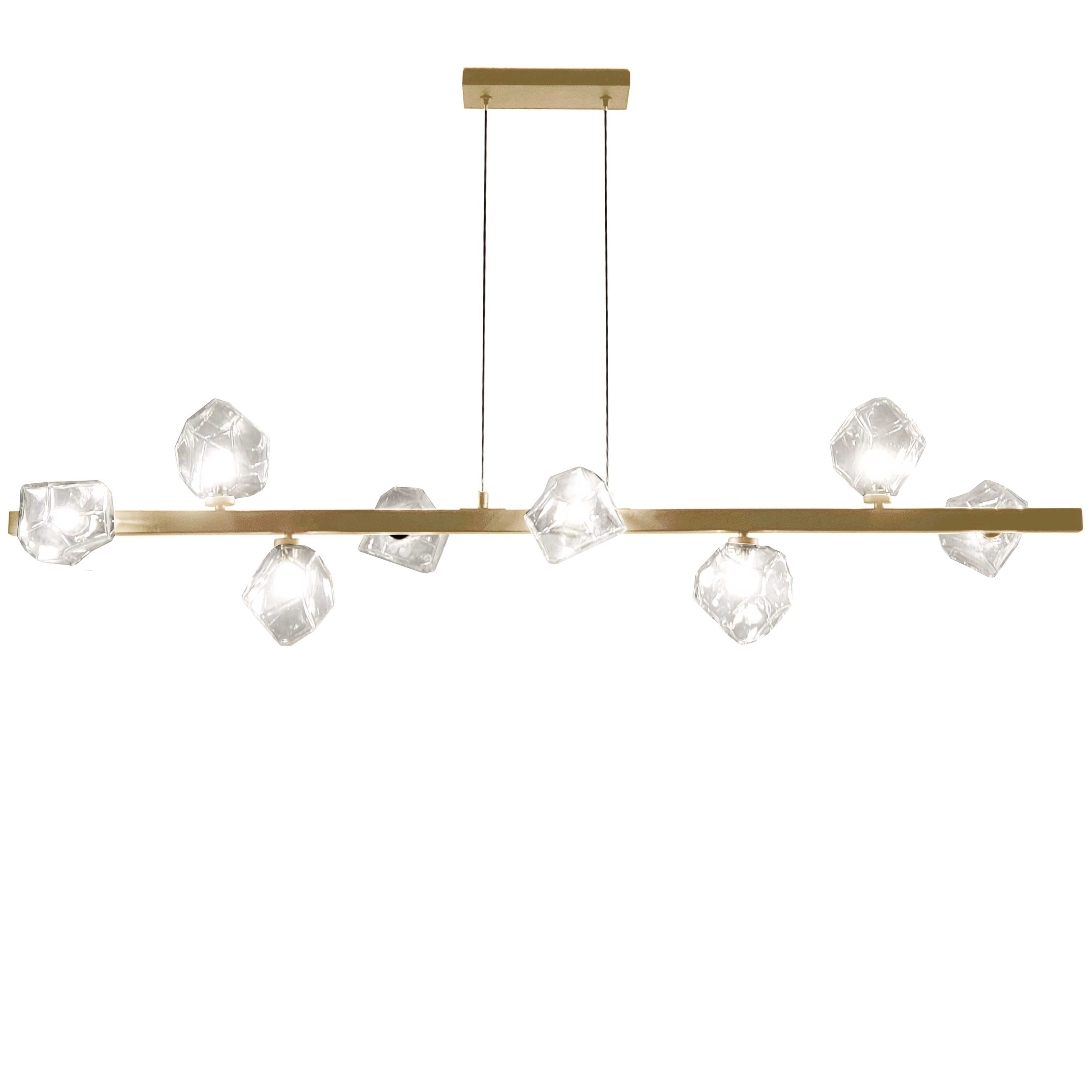 Dainolite Pearlene - PRN-548HP-AGB - 8 Light Horizontal Pendant, Aged Brass w/ Clear Glass - Aged Brass