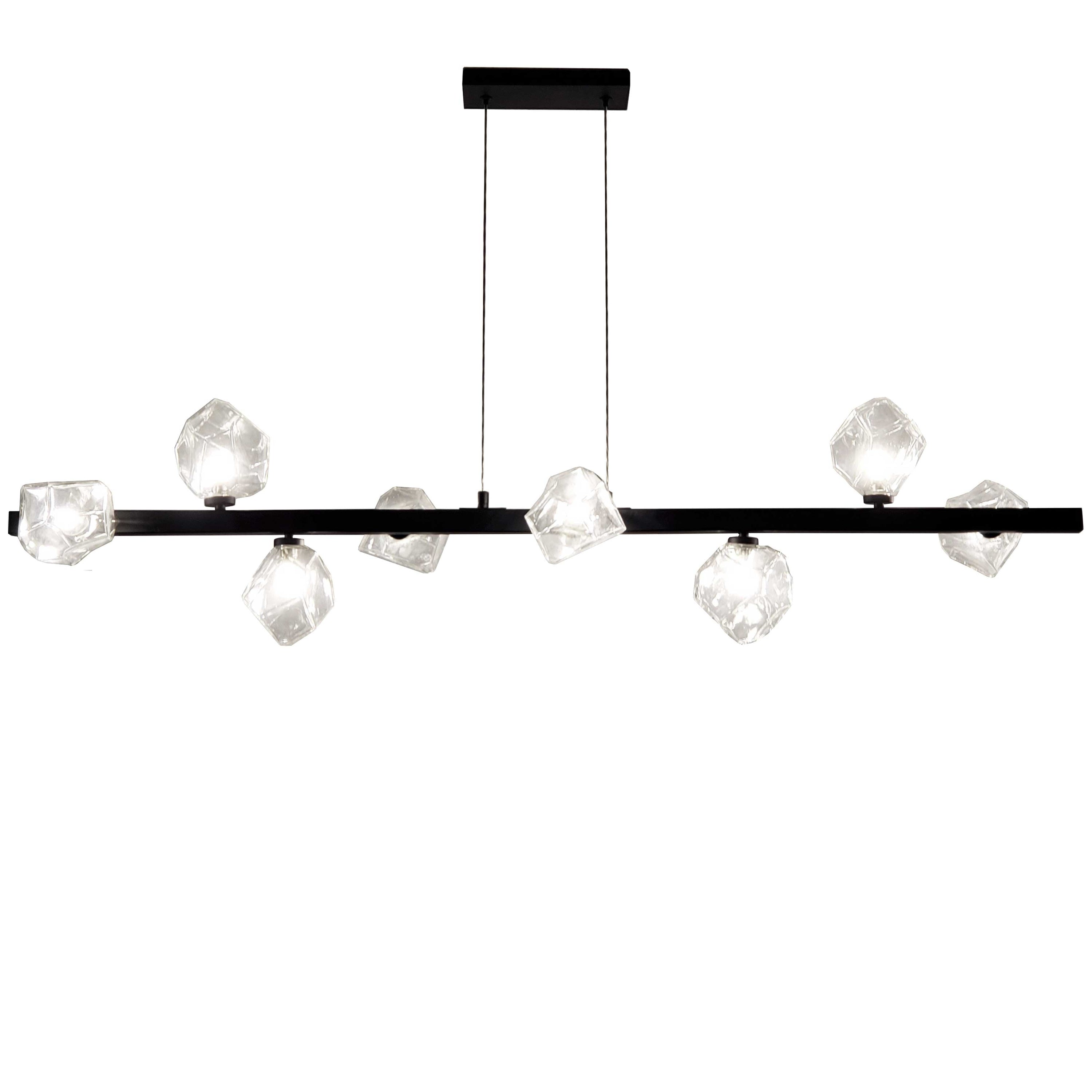 Dainolite Pearlene - PRN-548HP-MB - 8 Light Horizontal Pendant, Matte Black w/ Clear Glass - Matte Black