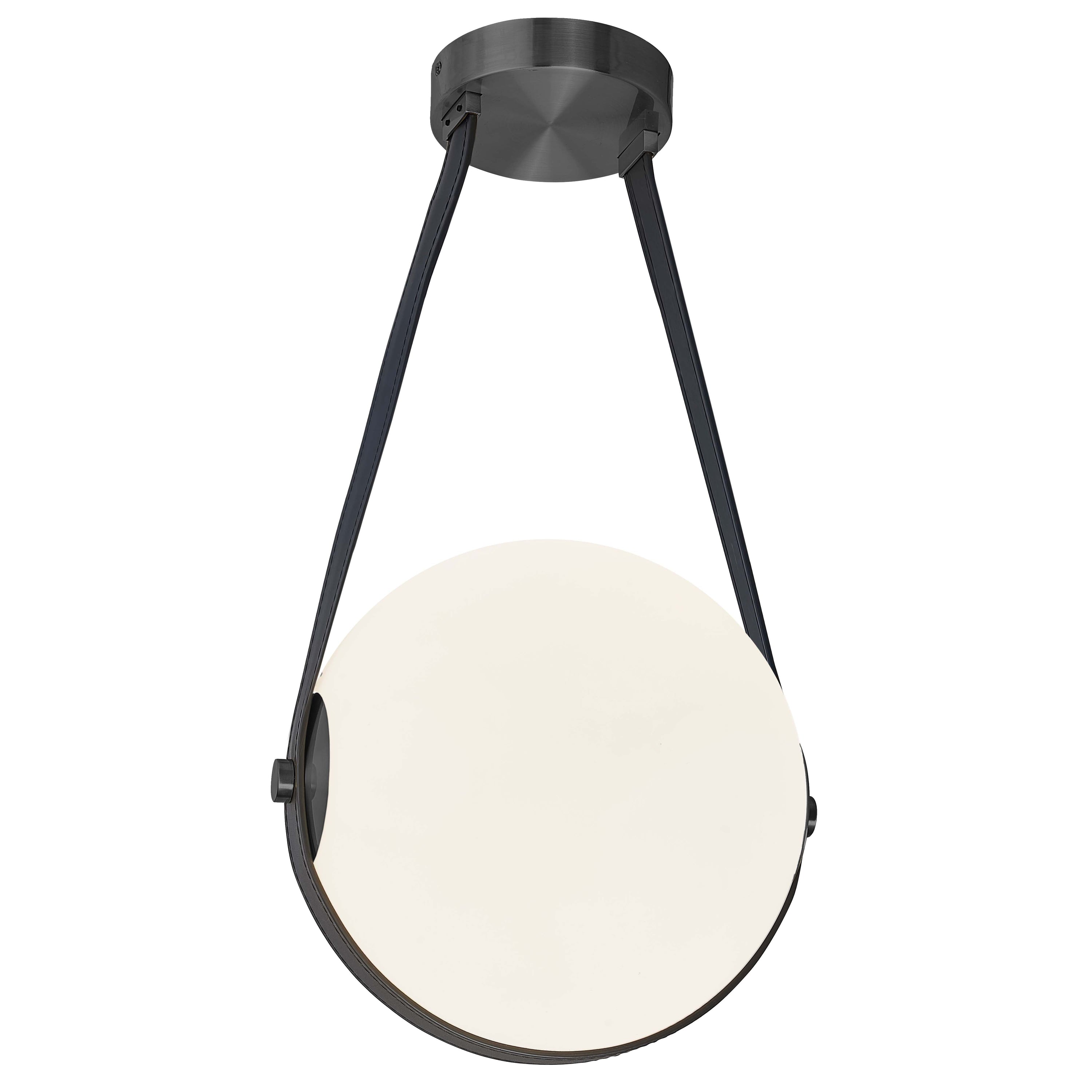 Dainolite PRS-1215LEDP-MB 12W Pendant Matte Black with White Opal Glass