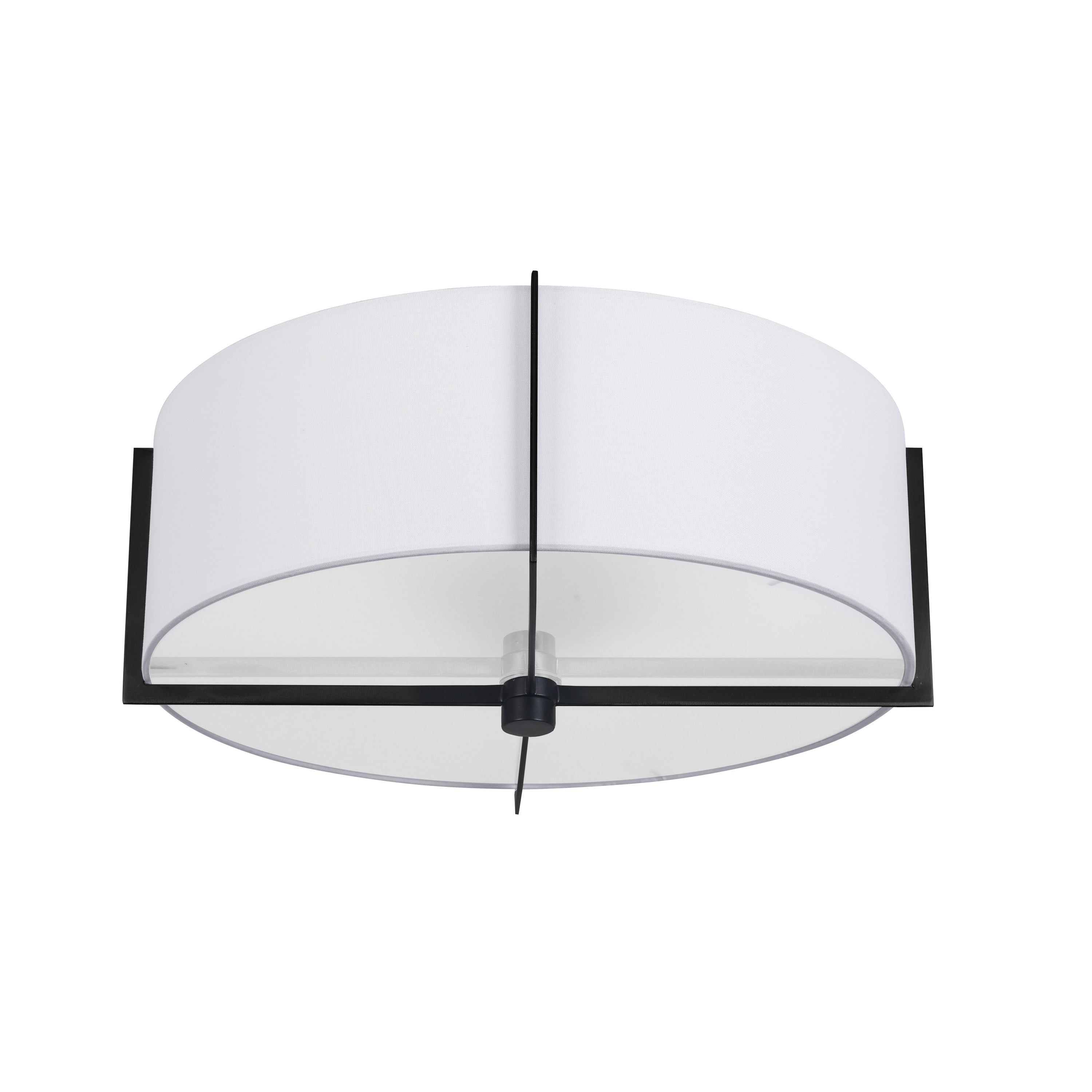 Dainolite Preston - PST-153SF-MB-WH - 3 Light Semi-Flush Mount, Matte Black with White Shade - White