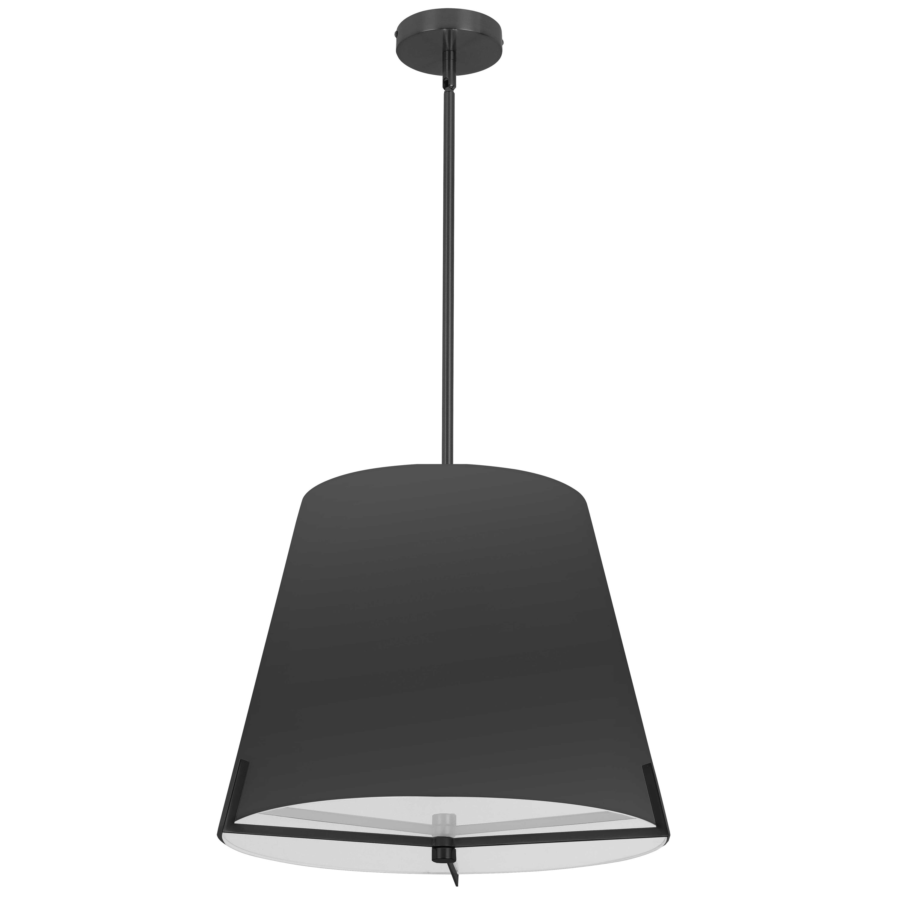 Dainolite Preston - PST-184P-MB-BK - 4 Light Pendant Matte Black with Black Fabric shade - Black