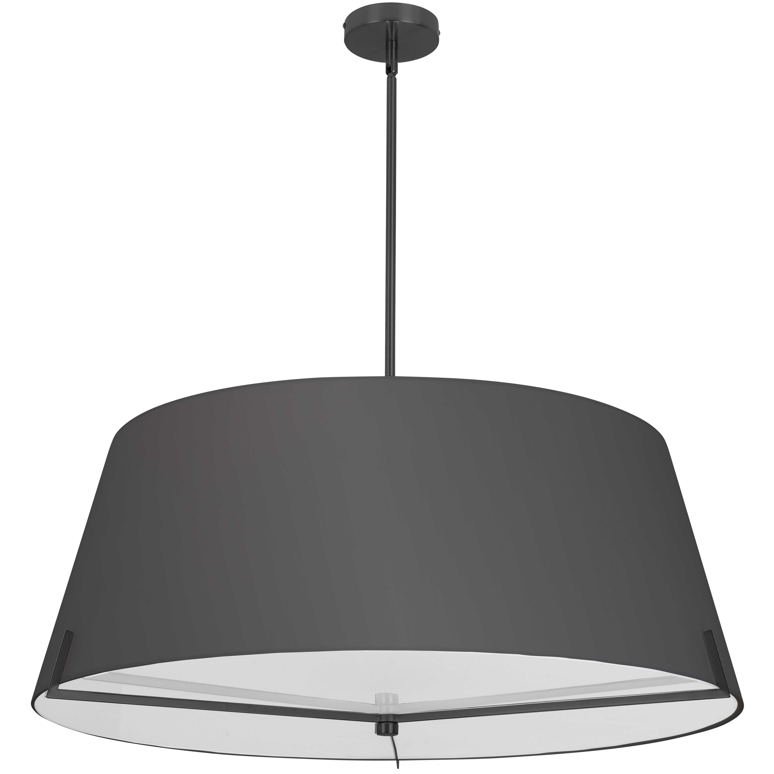 Dainolite Preston - PST-324P-MB-BK - 4 Light Pendant Matte Black with Black Fabric shade - Black