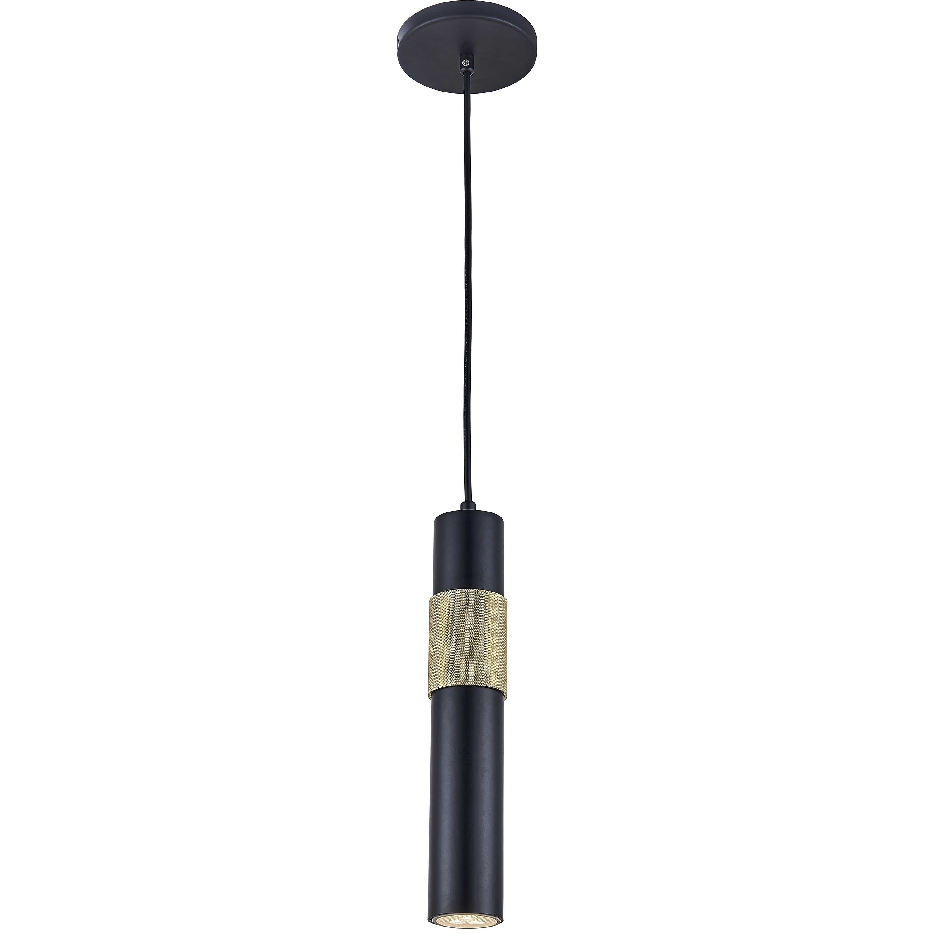 Dainolite Passwell - PSW-121P-MB-AGB - 1 Light Pendant Matte Black/Aged Brass - Matte Black