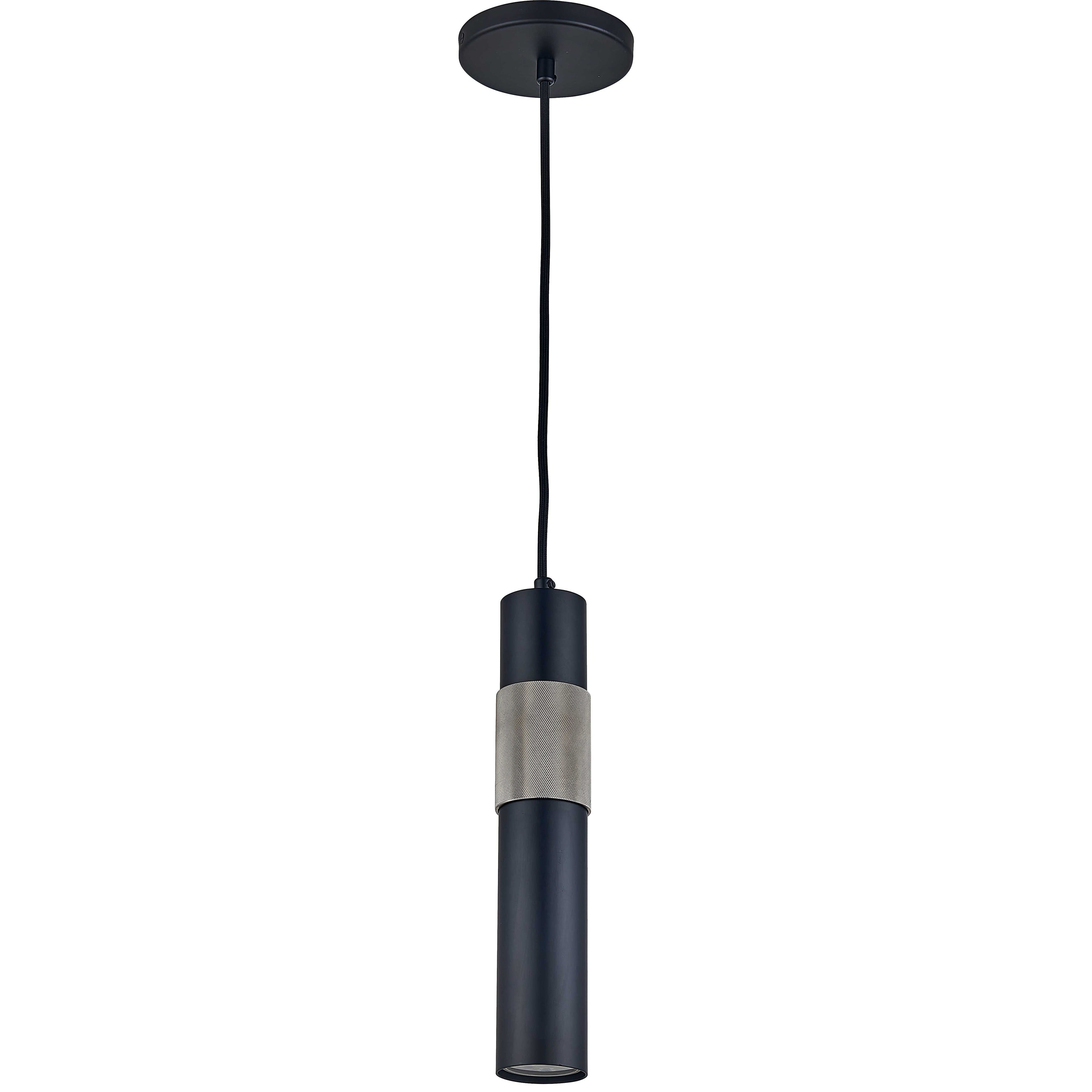 Dainolite Passwell - PSW-121P-MB-SC - 1 Light Pendant Matte Black/Satin Chrome - Matte Black