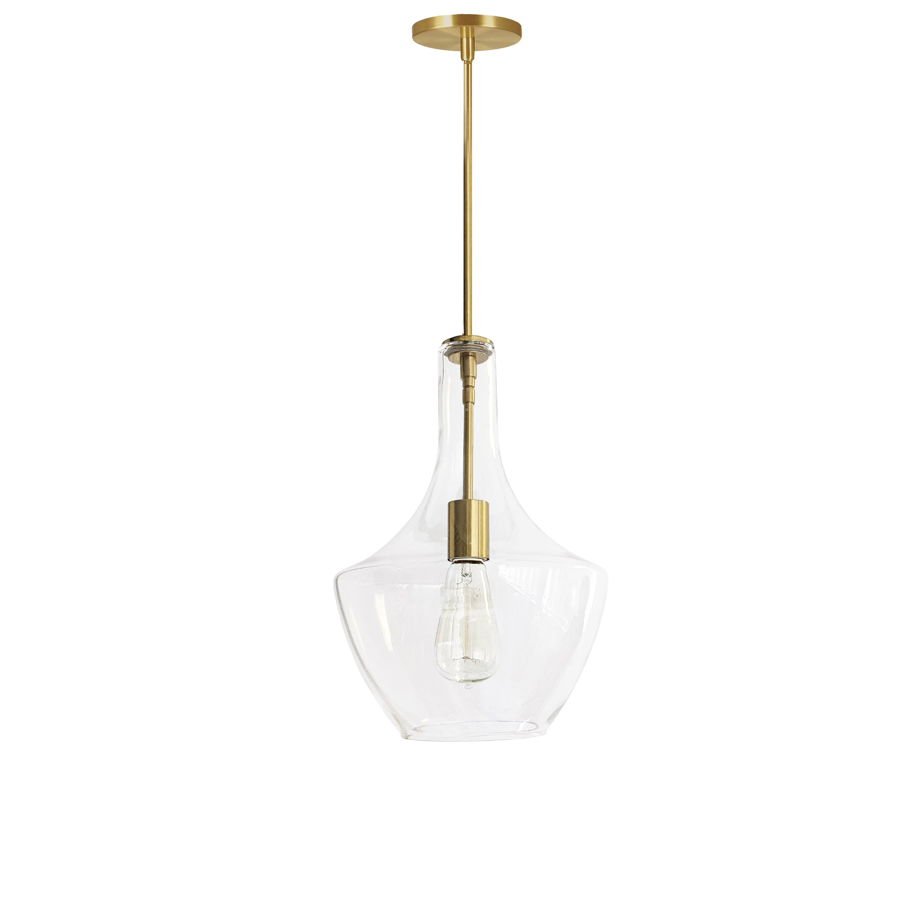 Dainolite Petalite - PTL-101P-AGB - 1 Light Pendant, Aged Brass with Clear Glass - Aged Brass