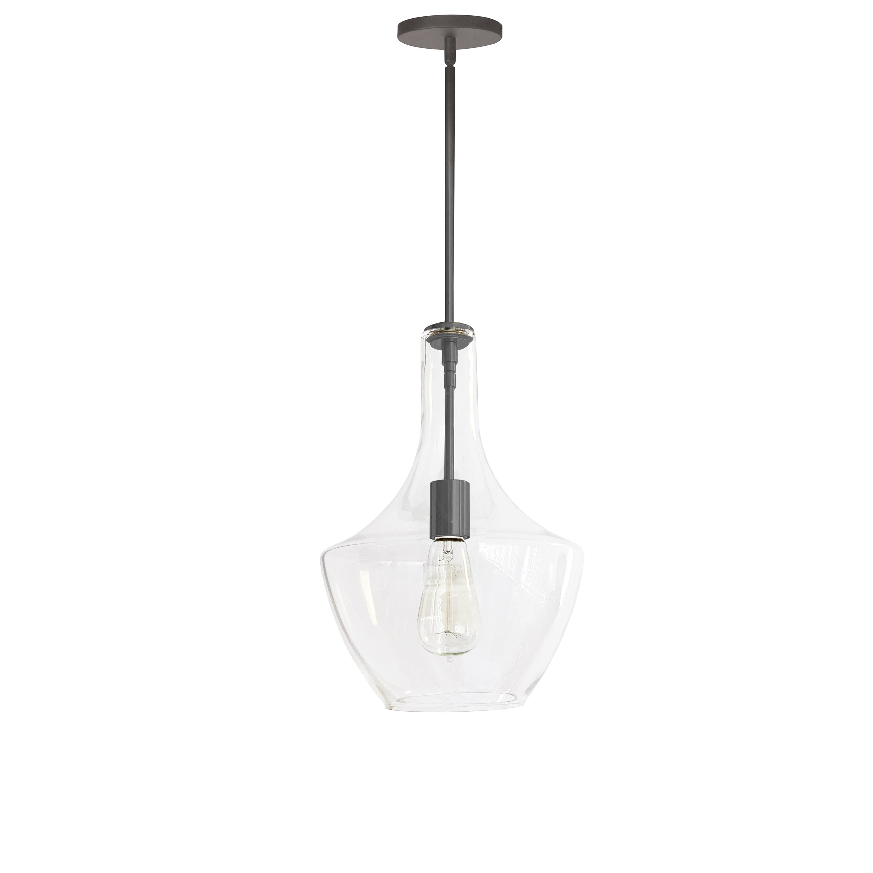 Dainolite Petalite - PTL-101P-MB - 1 Light Pendant, Matte Black with Clear Glass - Clear