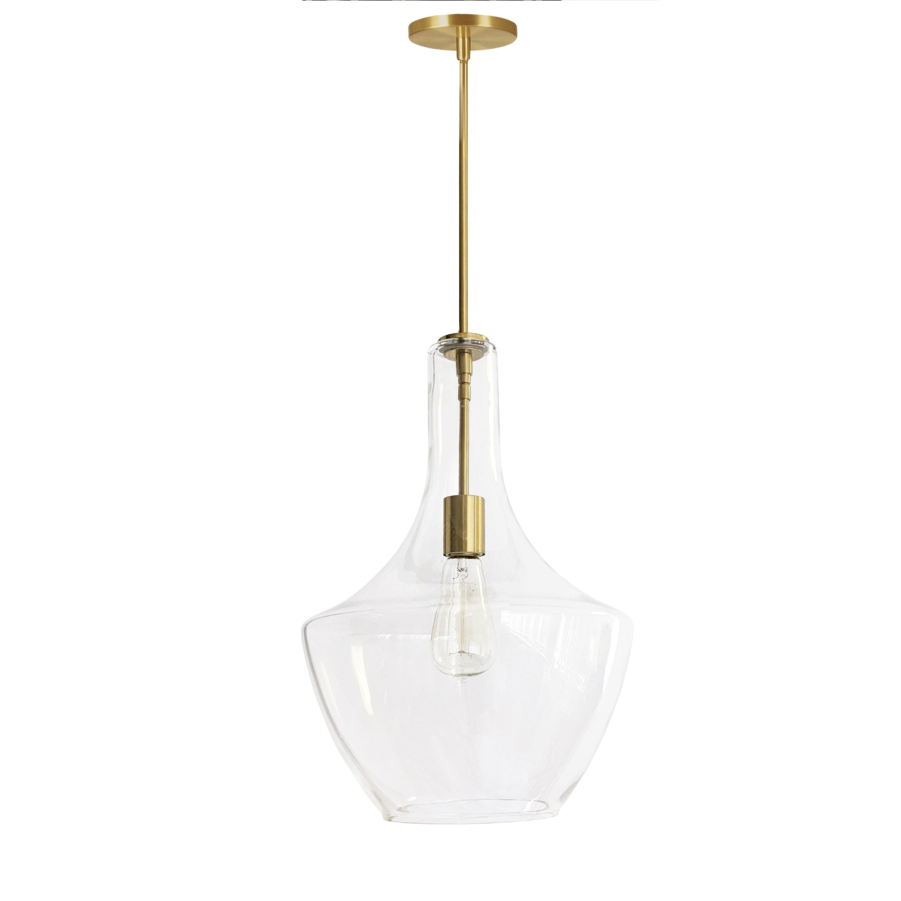 Dainolite Petalite - PTL-121P-AGB - 1 Light Pendant, Aged Brass with Clear Glass - Clear