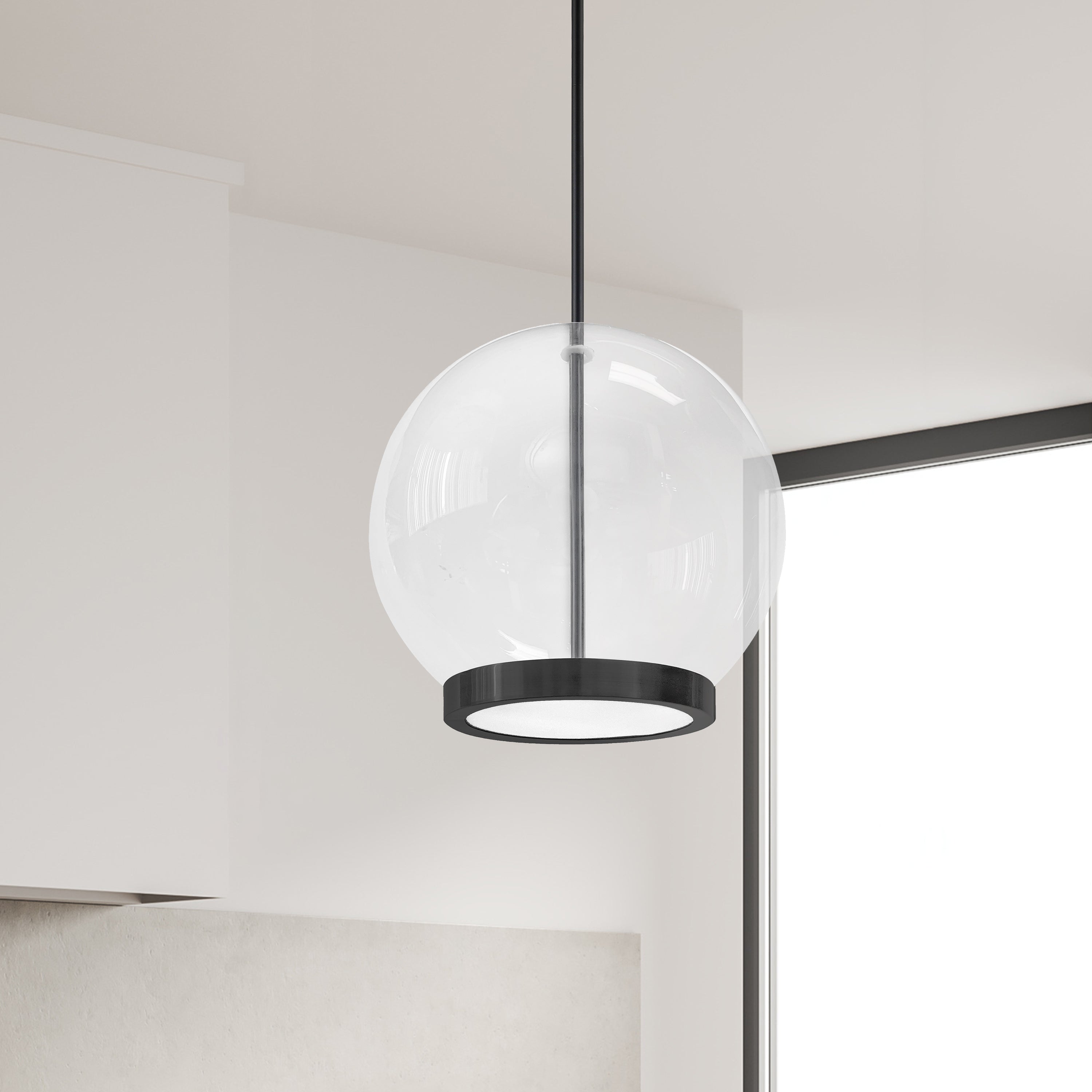 Dainolite Picotas - PTS-1215LEDP-MB - 15W Pendant, Matte Black with Clear Glass - Clear