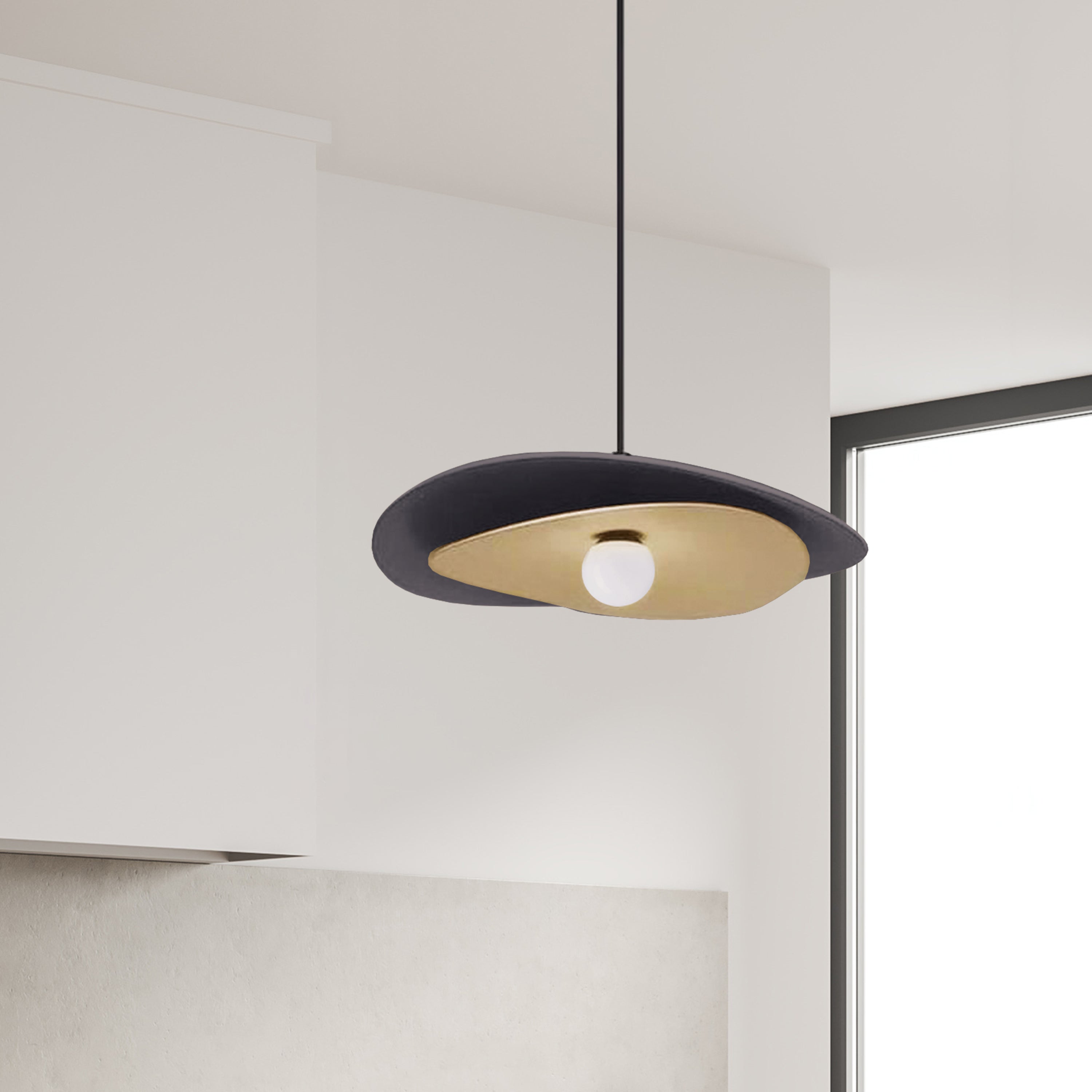 Dainolite Paven - PVN-2012LEDP-MB-AGB - 12W LED Paven Pendant Matte Black - Matte Black