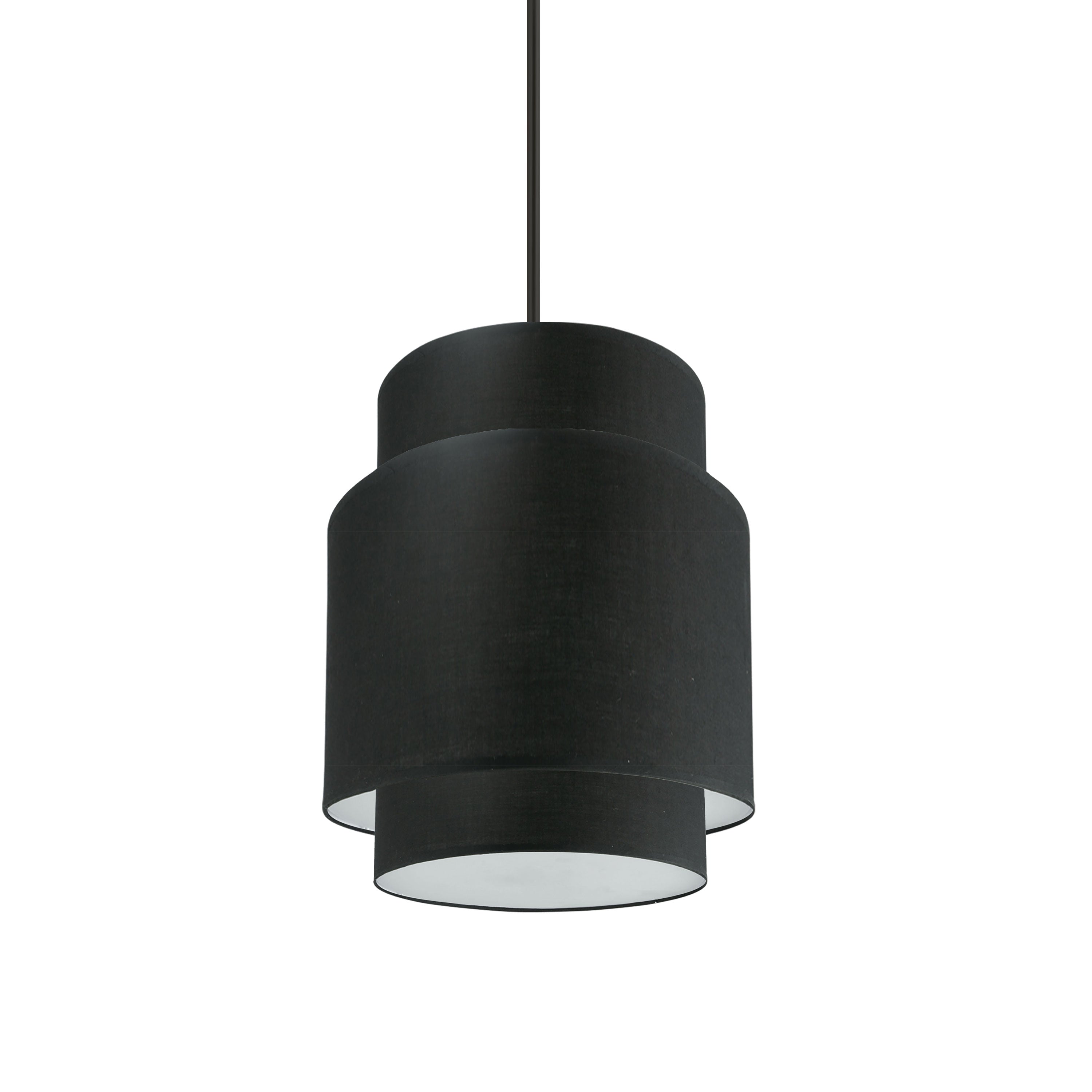 Dainolite Priya - PYA-141P-MB-BK - 1 Light Pendant, Matte Black with Black Shade - Black