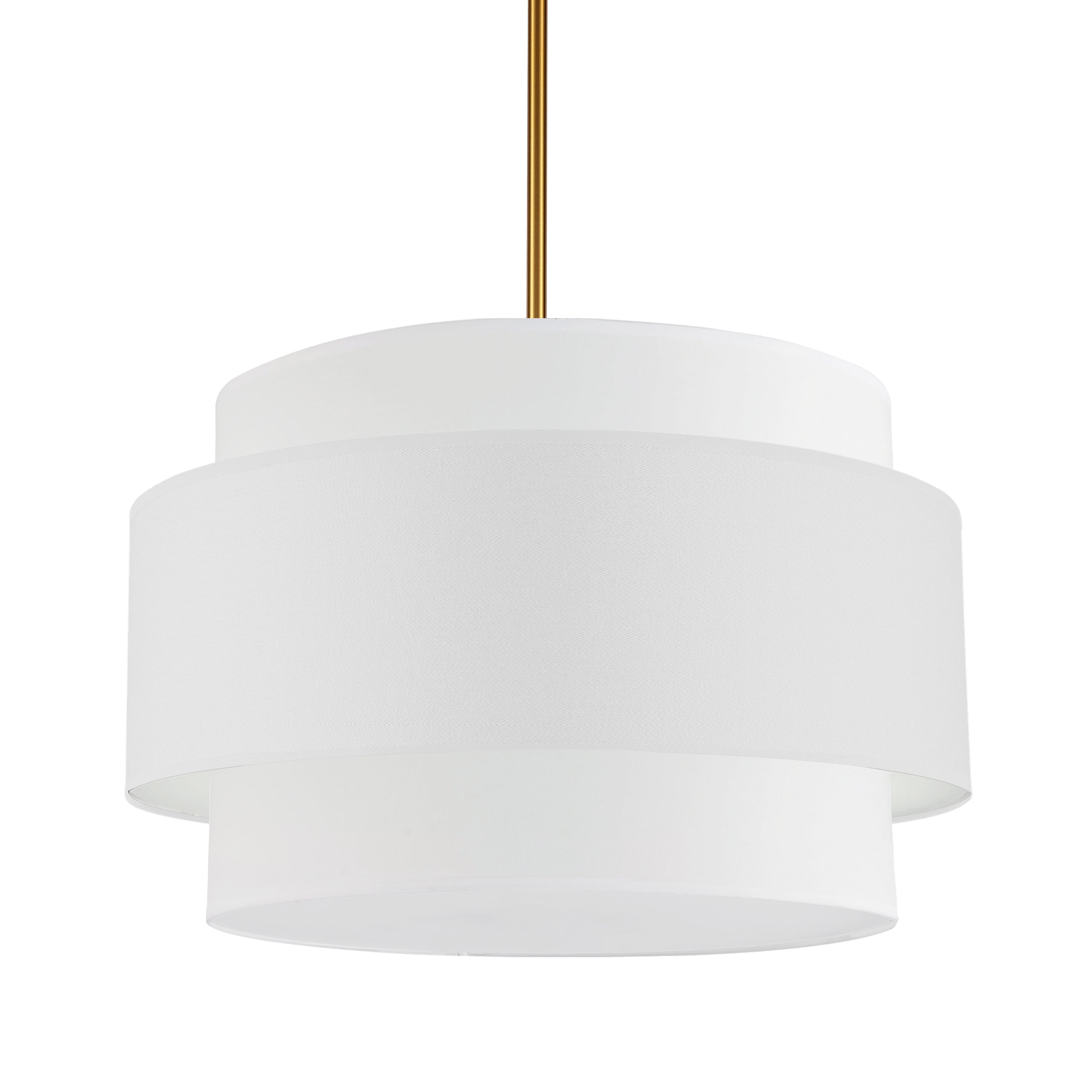 Dainolite Priya - PYA-224C-AGB-WH - 4 Light Chandelier Fixture, Aged Brass with White Shade - White