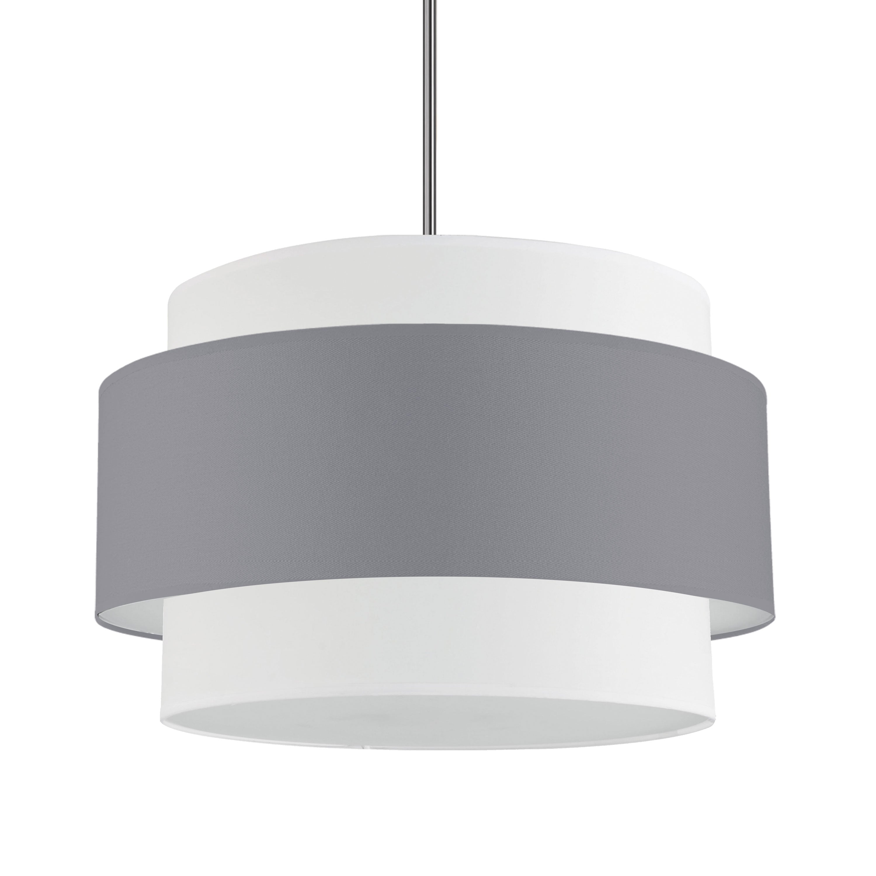 Dainolite Priya - PYA-224C-PC-GRW - 4 Light Chandelier Fixture, Polished Chrome with Grey / White Shade - Grey