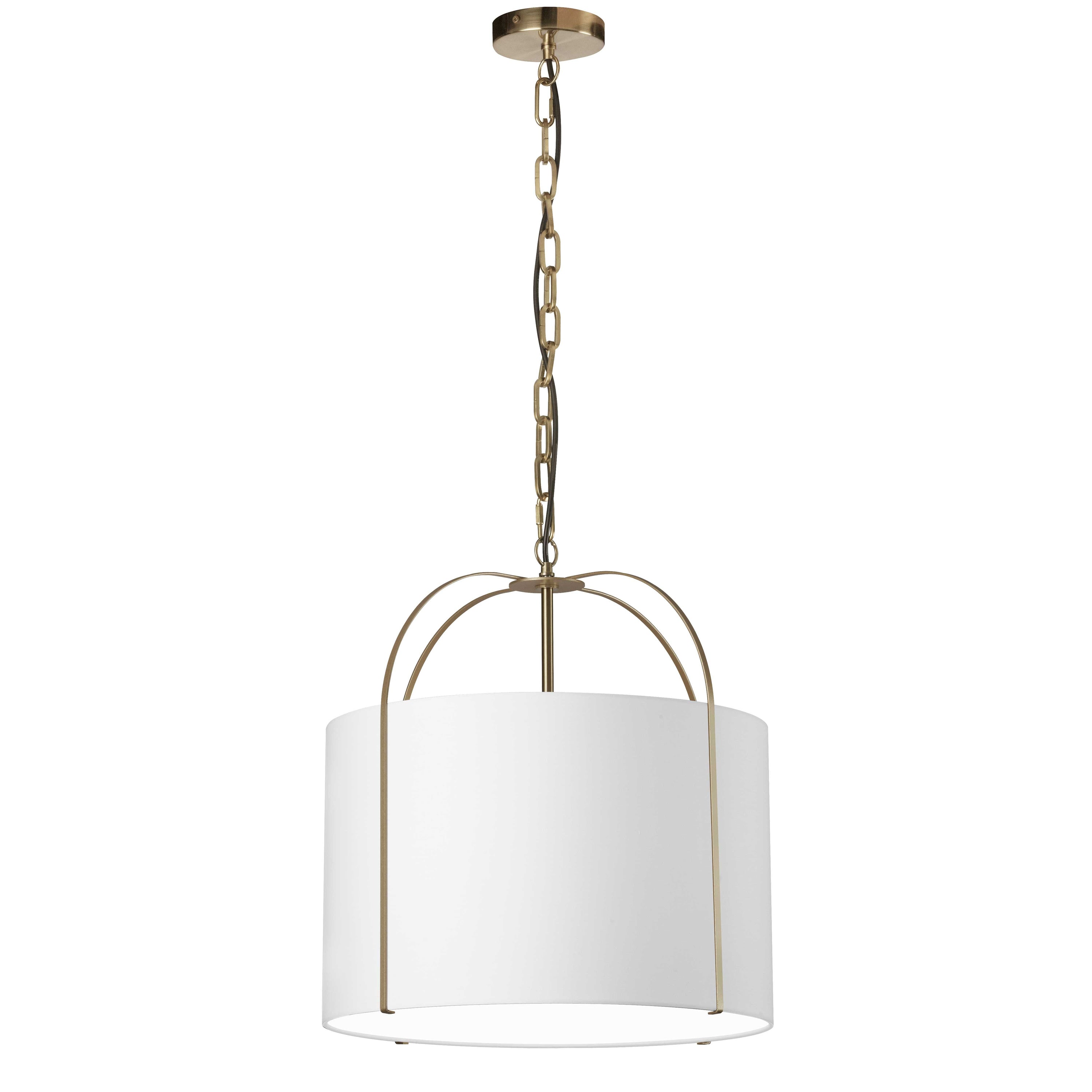 Dainolite Quincy - QCY-181P-GLD-WH - 1 Light Pendant Gold with White Shade - White