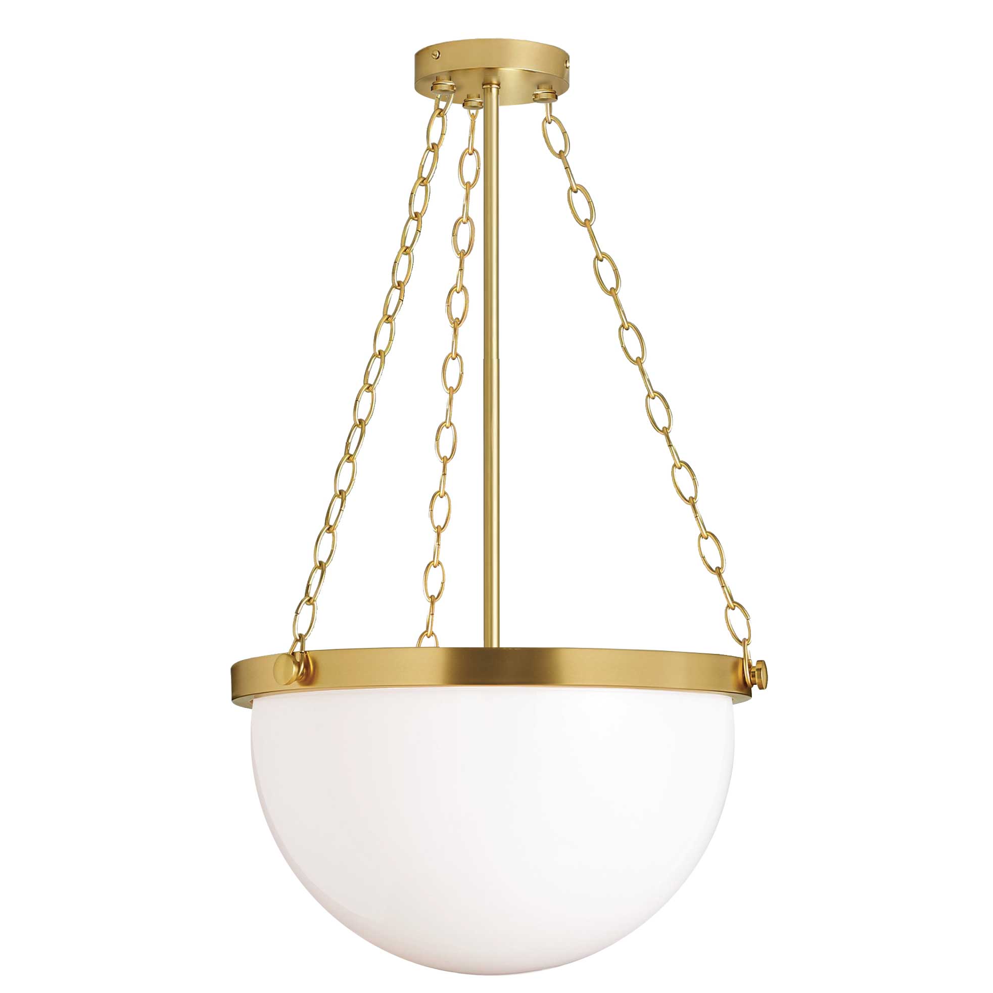 Dainolite Rhonda - RHO-151P-AGB - 1 Light Rhonda Pendant Aged Brass w/ White Glass - White