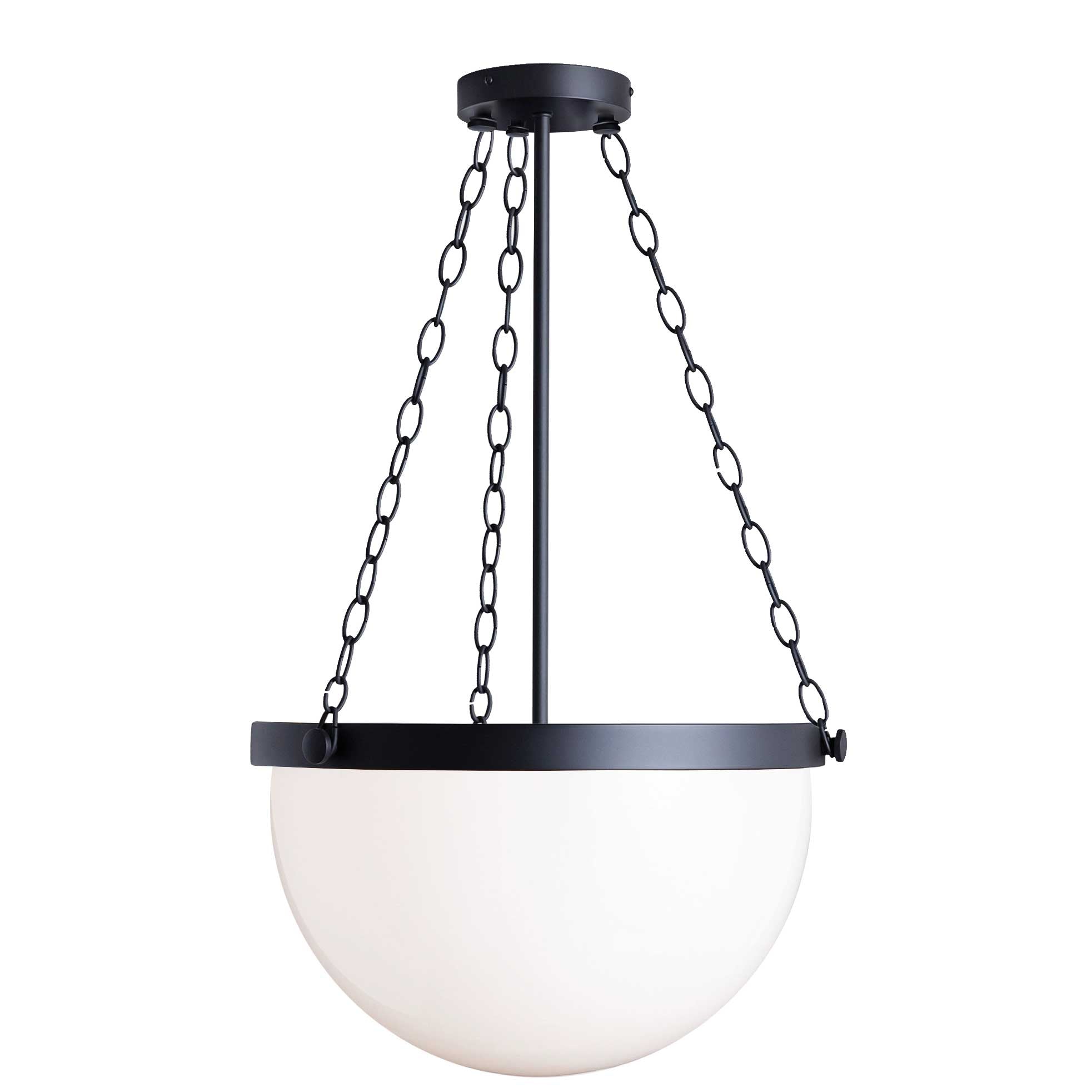 Dainolite Rhonda - RHO-151P-MB - 1 Light Rhonda Pendant Matte Black w/ White Glass - White