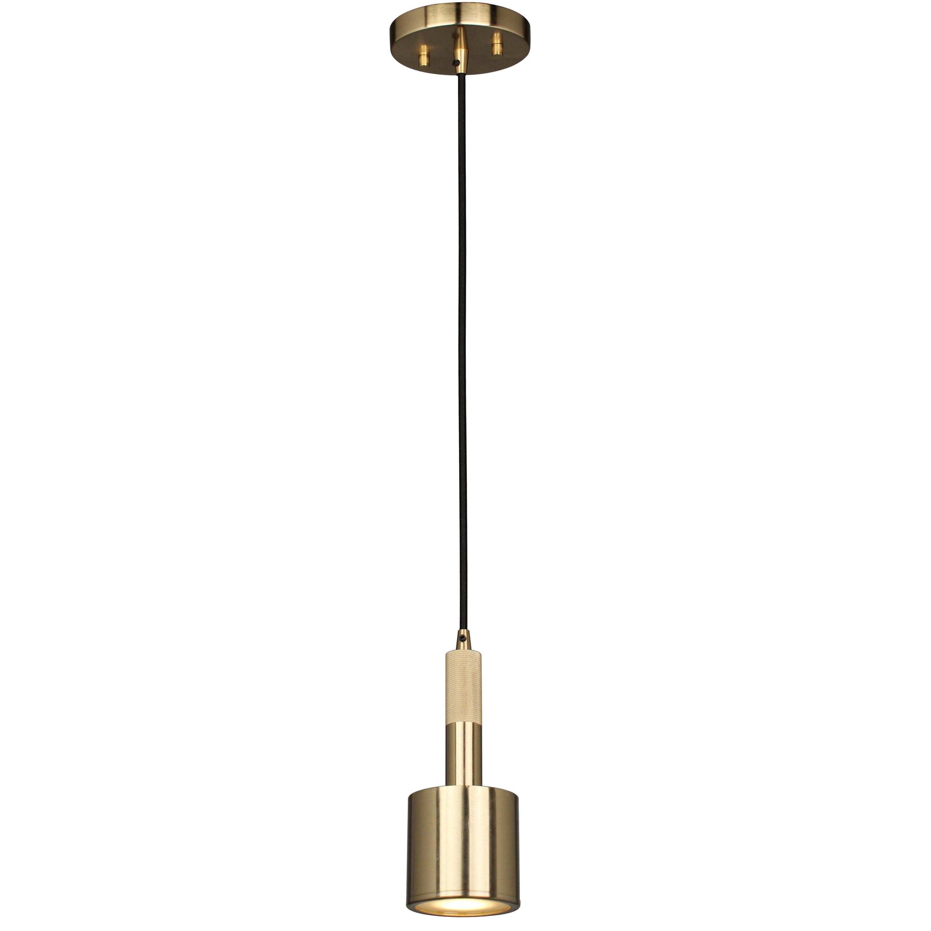 Dainolite RHS-1P-AGB 1 Light Pendant Aged Brass with Frosted Diffuser