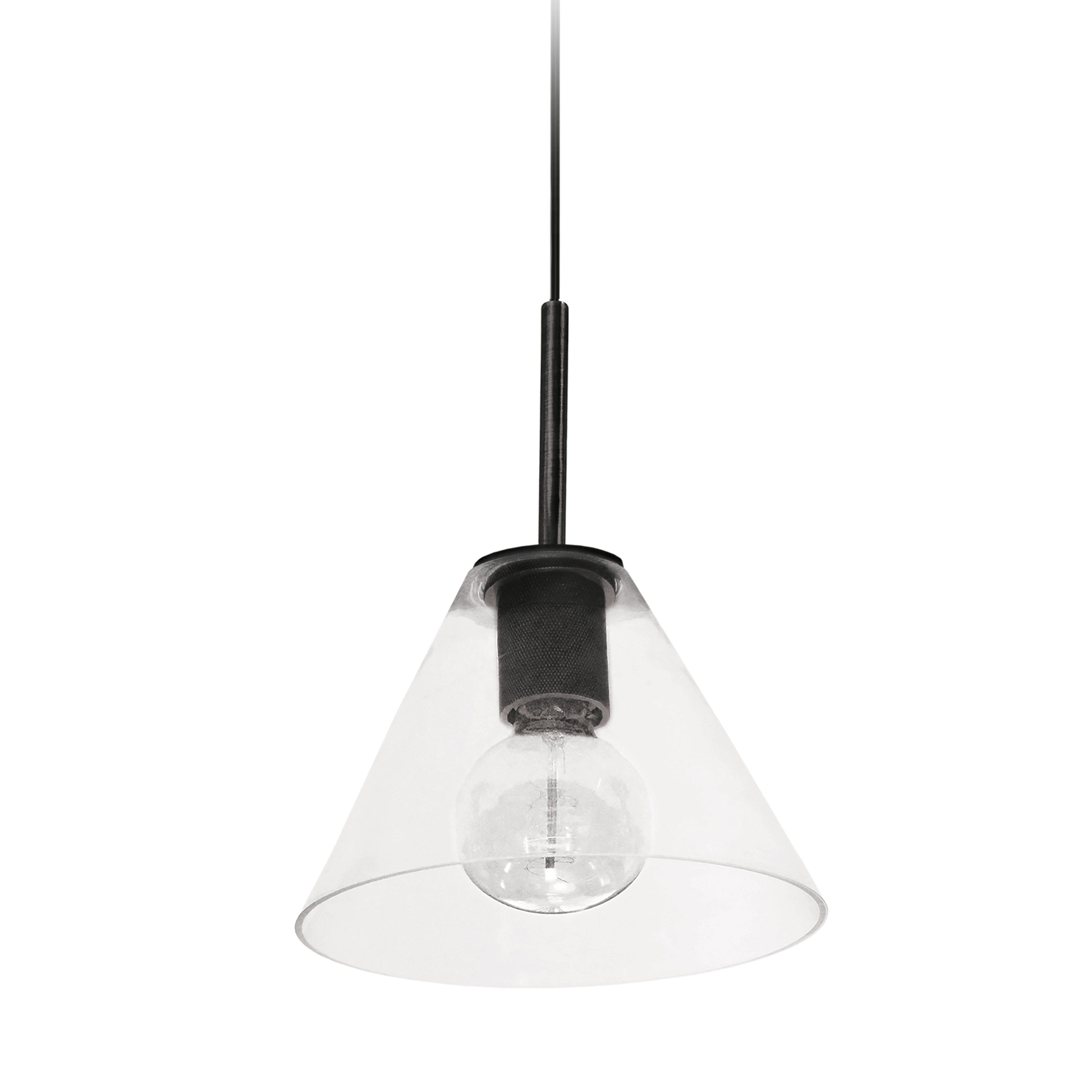 Dainolite Roswell - RSW-91P-MB-CLR - 1 Light Matte Black Pendant w/ Clear Glass - Black