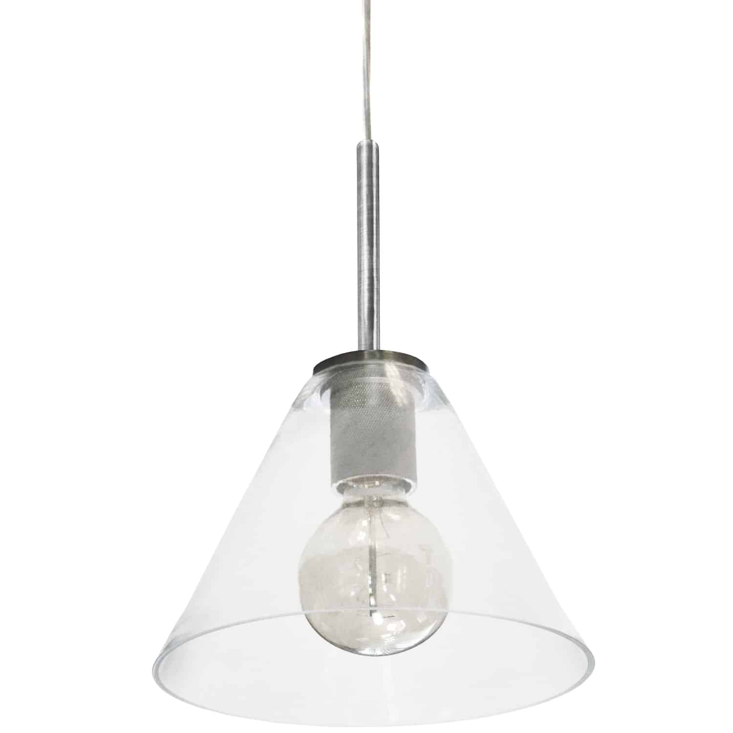 Dainolite Roswell - RSW-91P-SC-CLR - 1 Light Pendant, Satin Chrome with Clear Glass - Satin Chrome