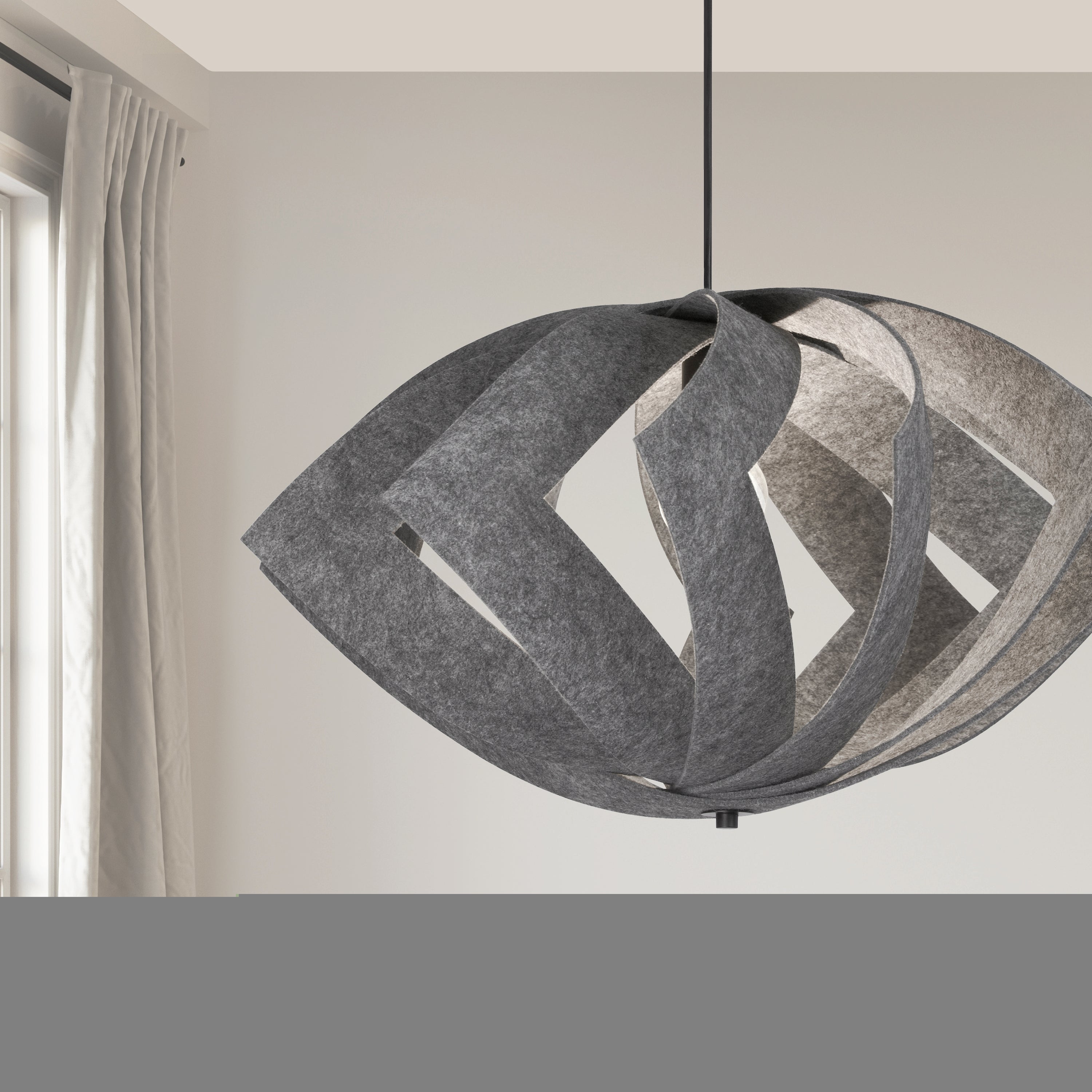 Dainolite Rotem - RTM-301P-MB-500 - 1 Light Pendant Matte Black with Grey Shade - Grey