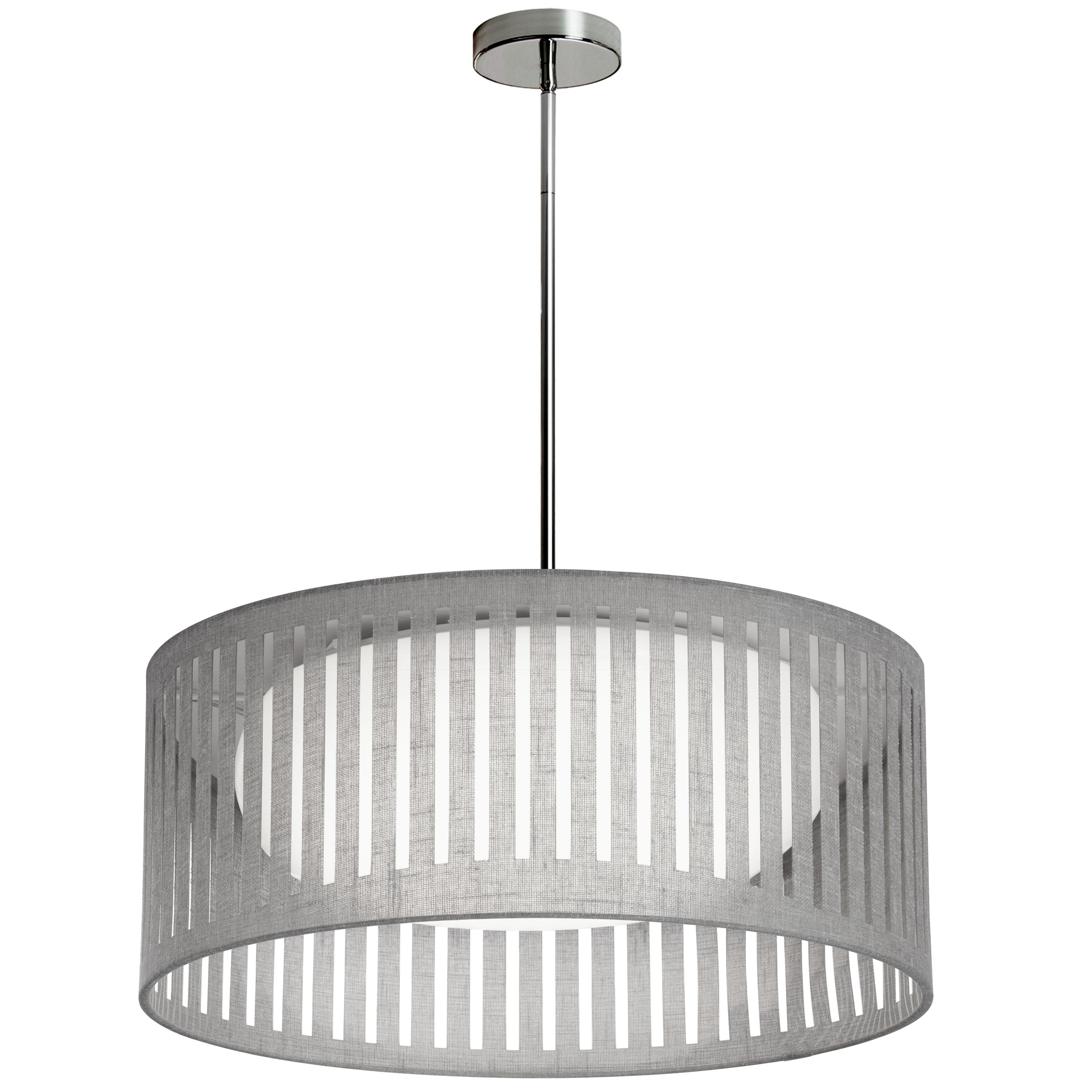 Dainolite Slit Drum - SDLED-20P-GRY - LED Slit Drum Shade, Grey - Grey