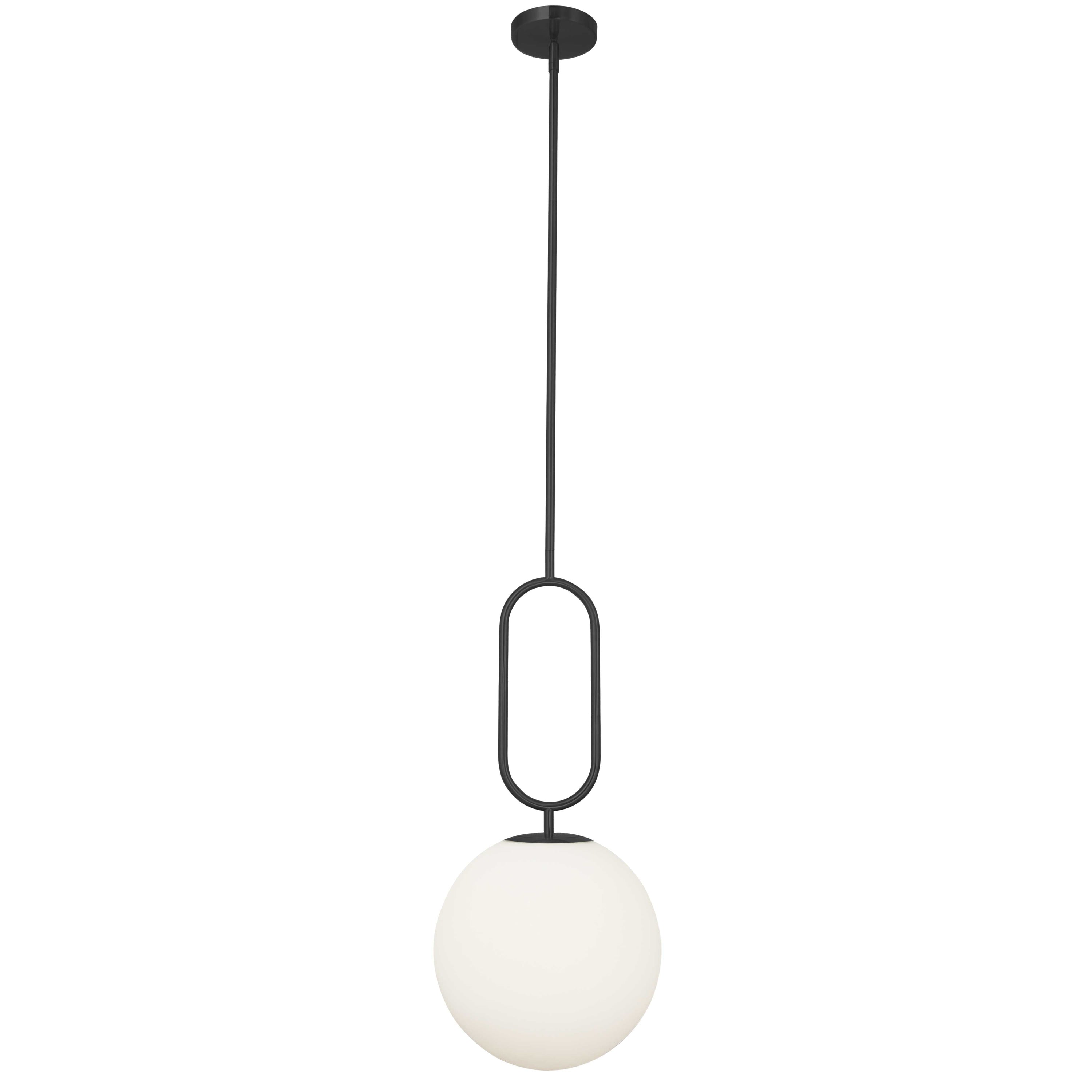 Dainolite Simone - SIM-121P-MB - 1 Light Pendant Matte Black with Opal Glass - Matte Black